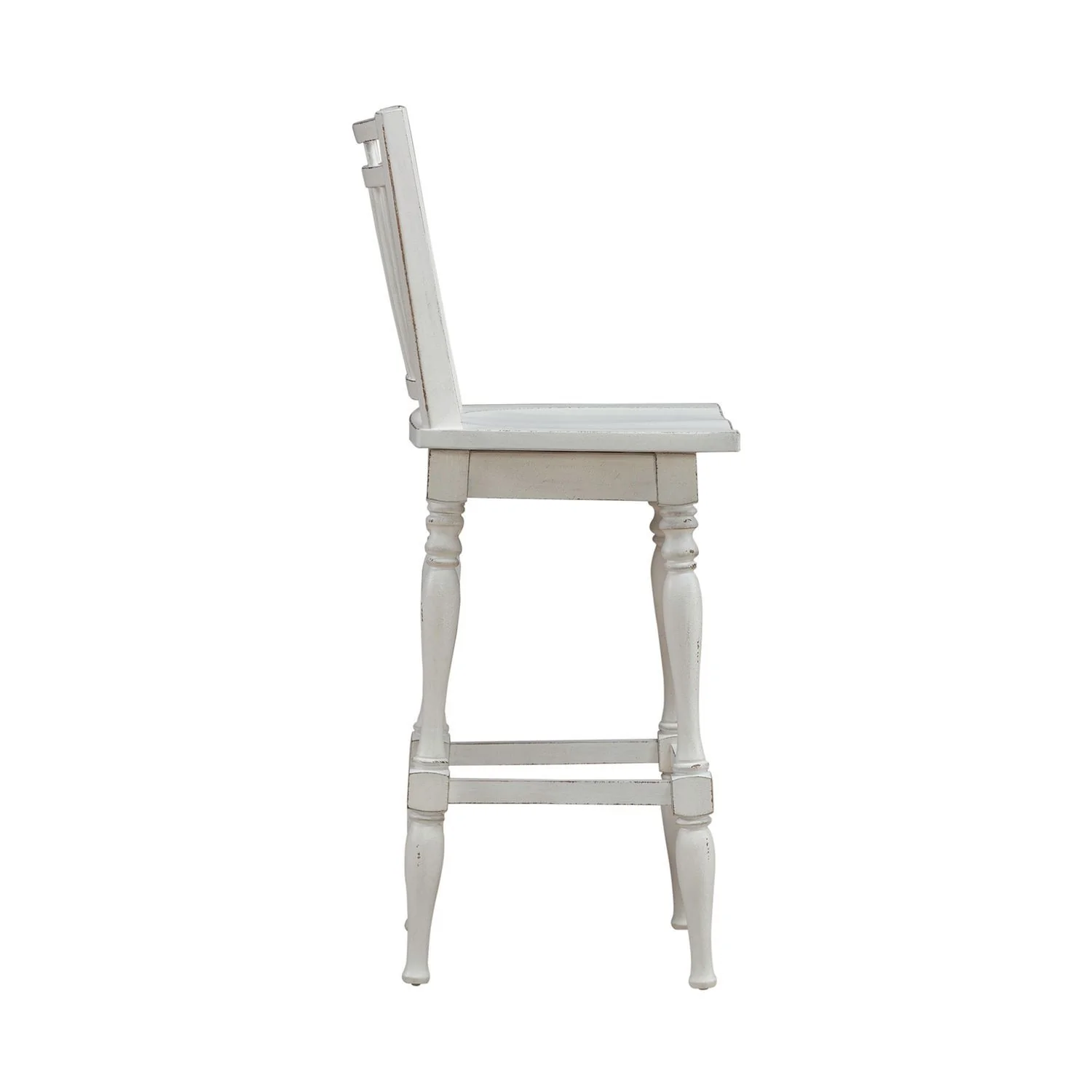 Magnolia Manor - Spindle Back Swivel Bar Stool - Antique White & Weathered Bark - Image 4