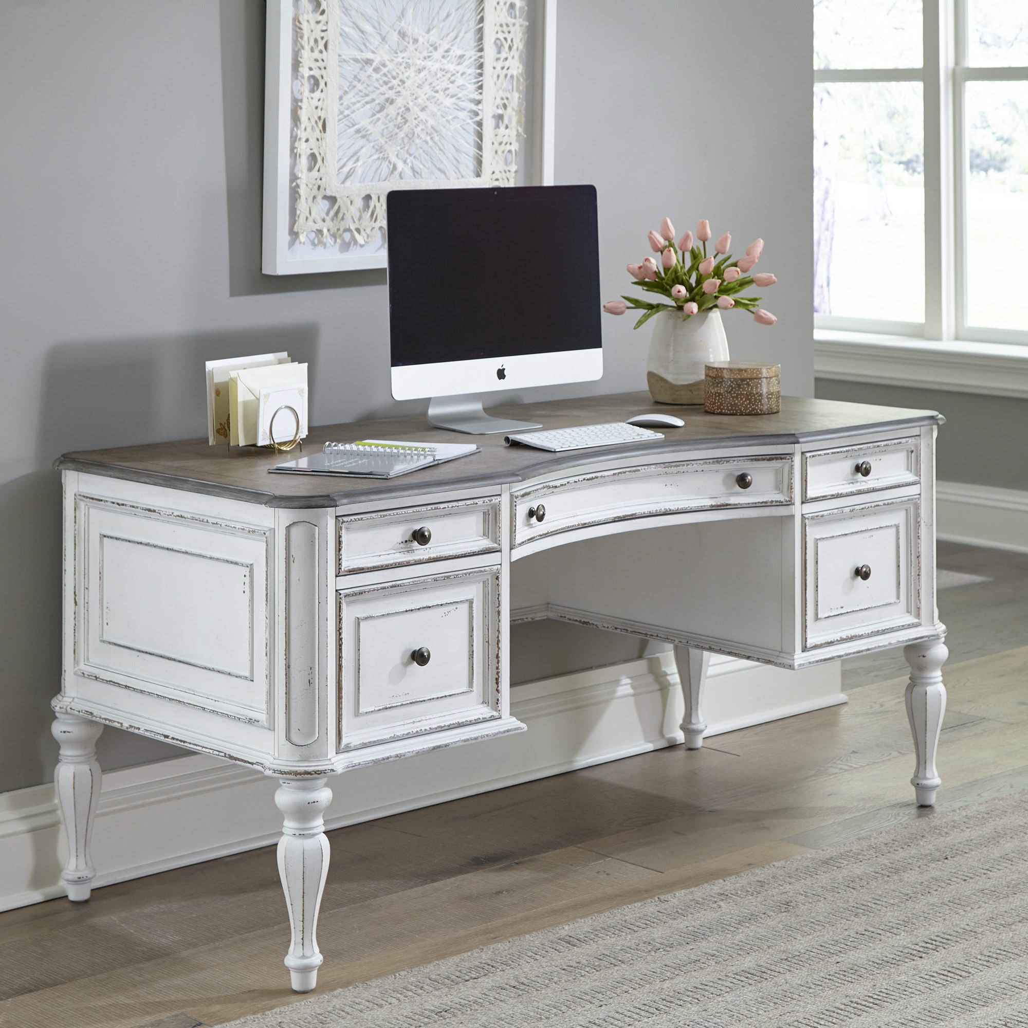 Magnolia Manor - Writing Desk - Antique White & Weathered Bark - Image 2