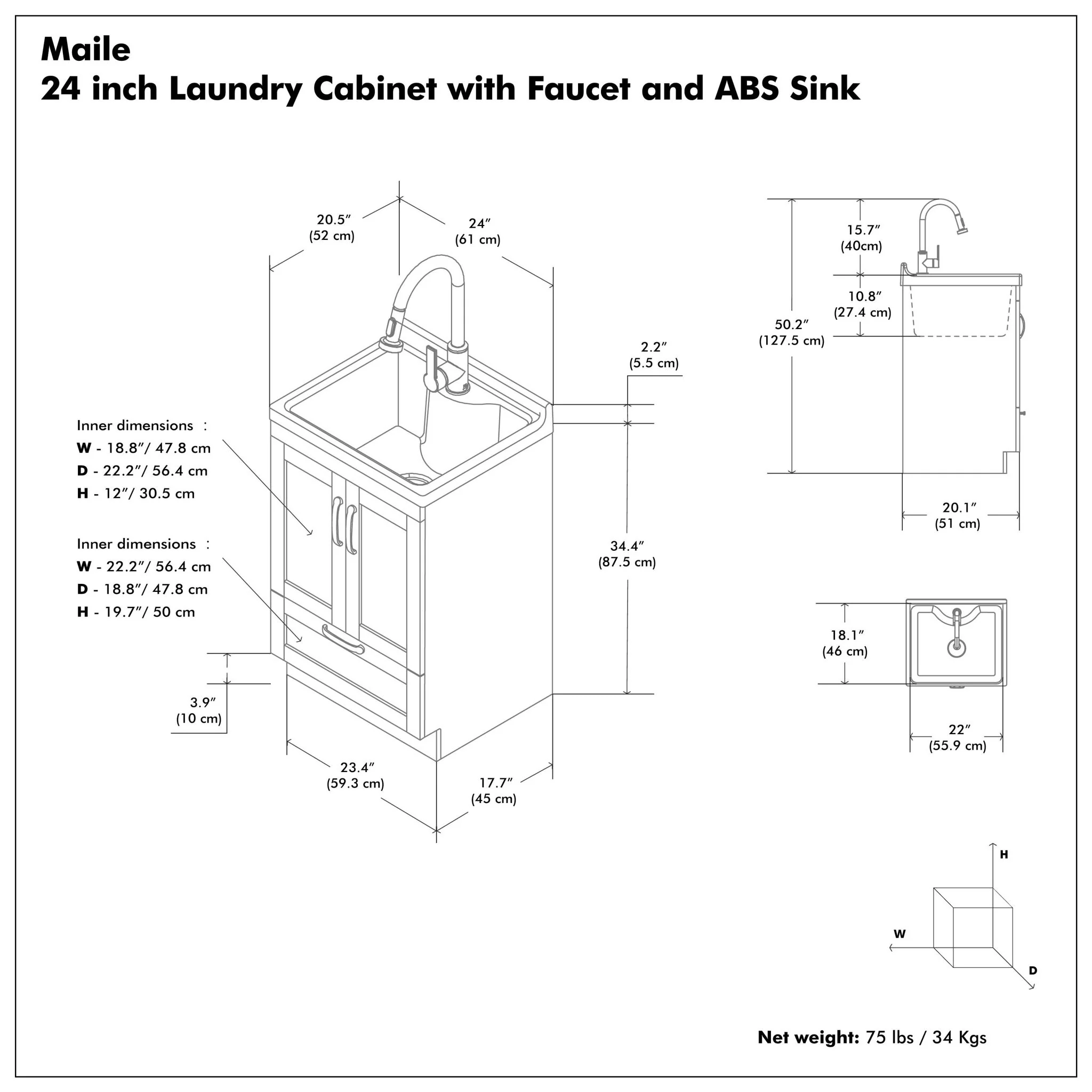 Maile - All-In-One Laundry Utility Sink And Cabinet - Image 8