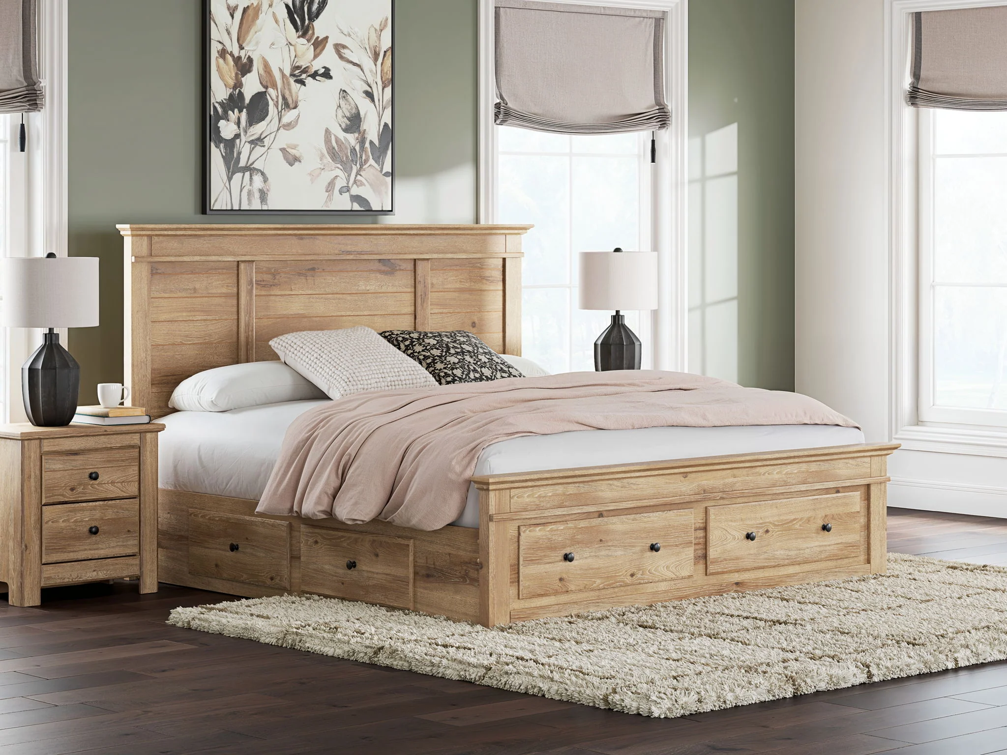Makidern - Panel Storage Bed With Under Bed Storage Unit And Storage Footboard - Image 15