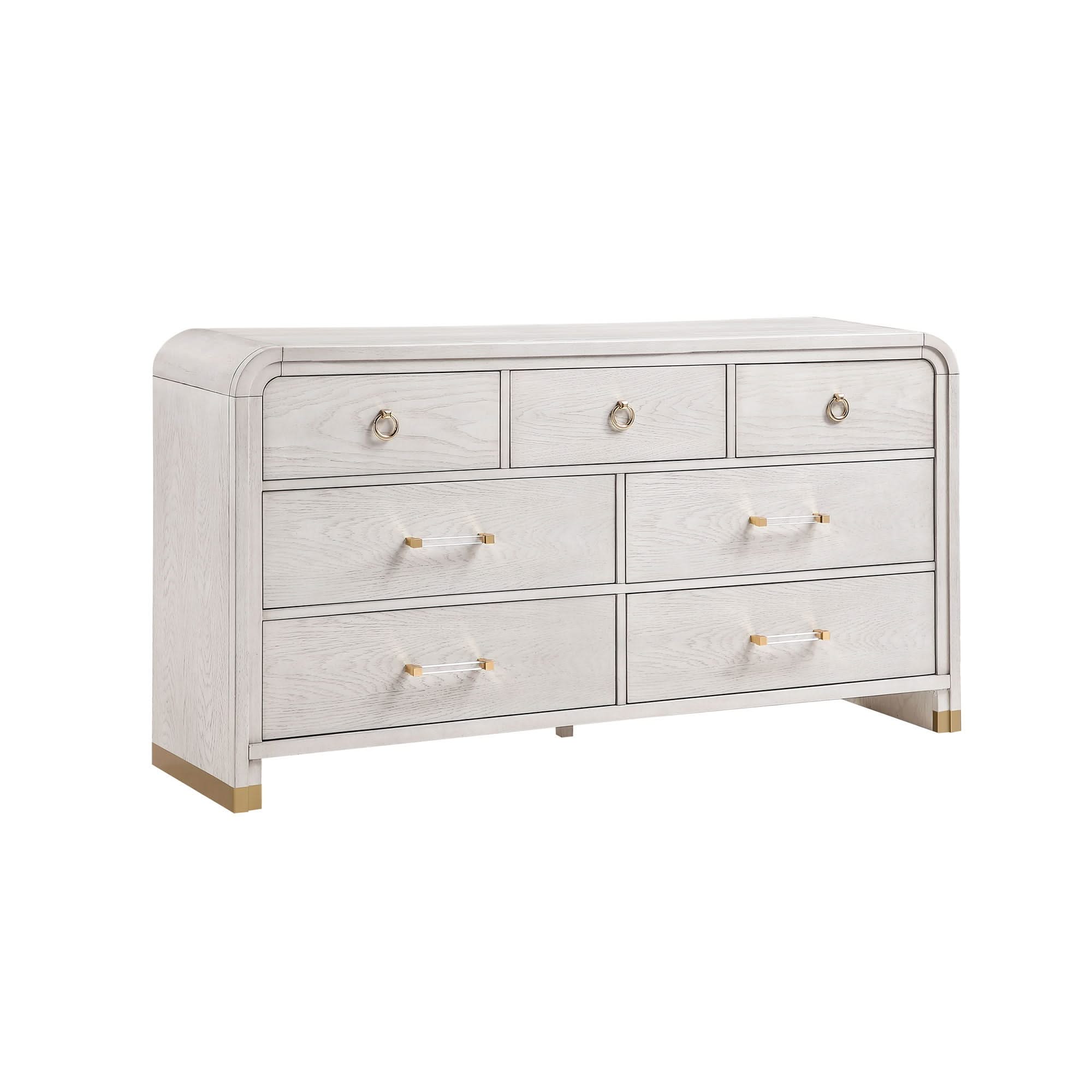 Malco - Dresser With Gold Detailing - Oak - Image 4