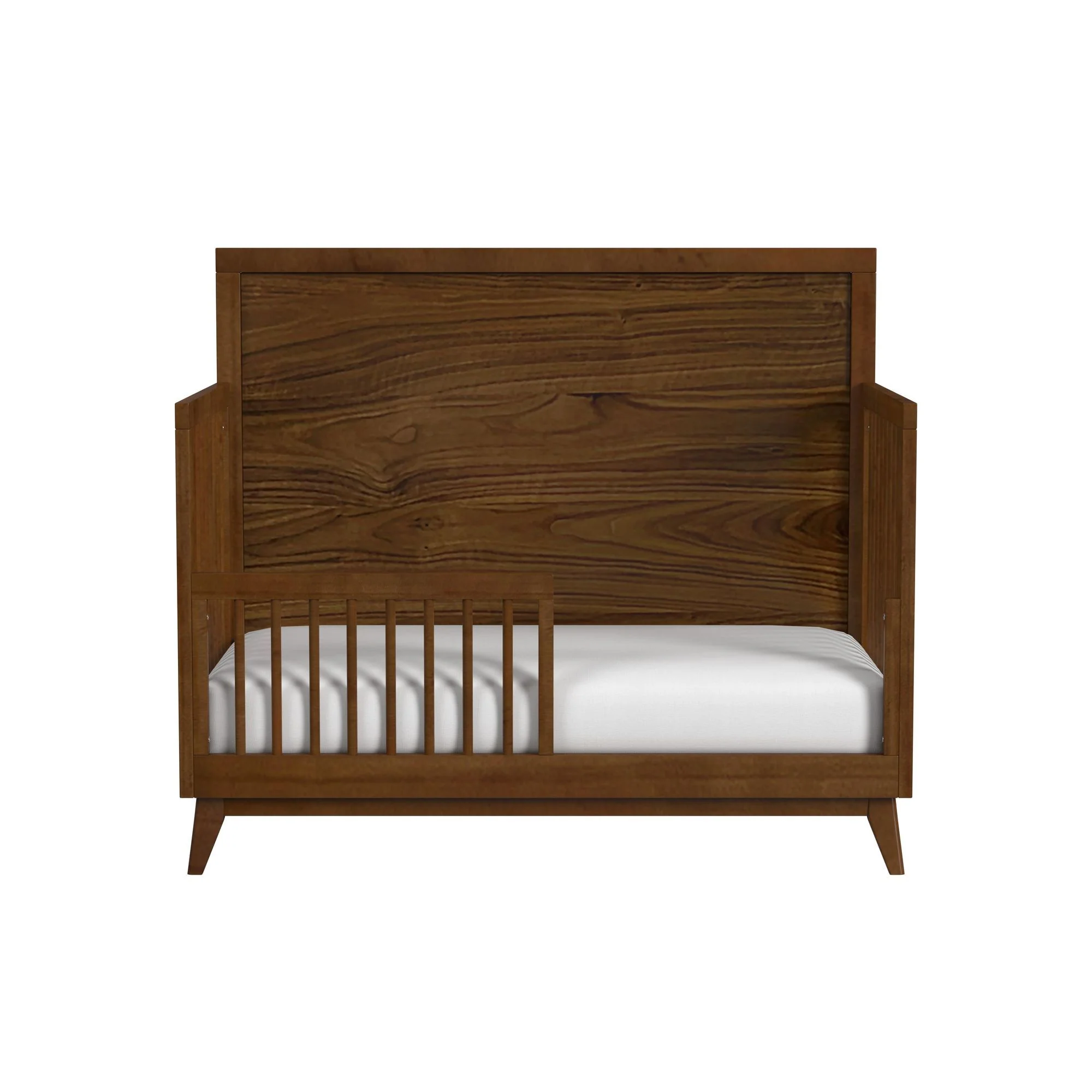 Malia - Crib With High Headboard And Guardrail - Walnut - Image 2