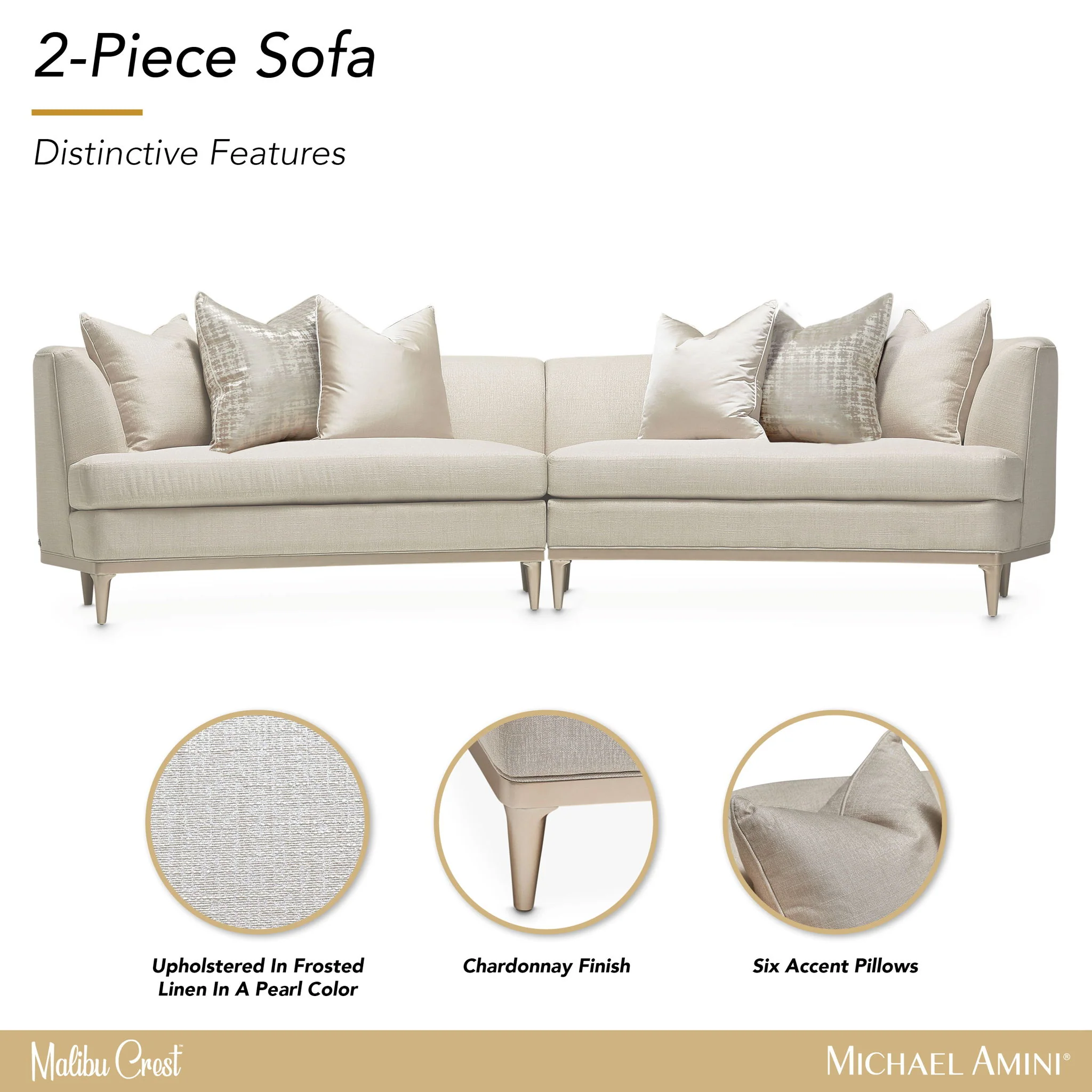 Malibu Crest - 2-Piece Sofa - Pearl / Chardonnay - Image 2