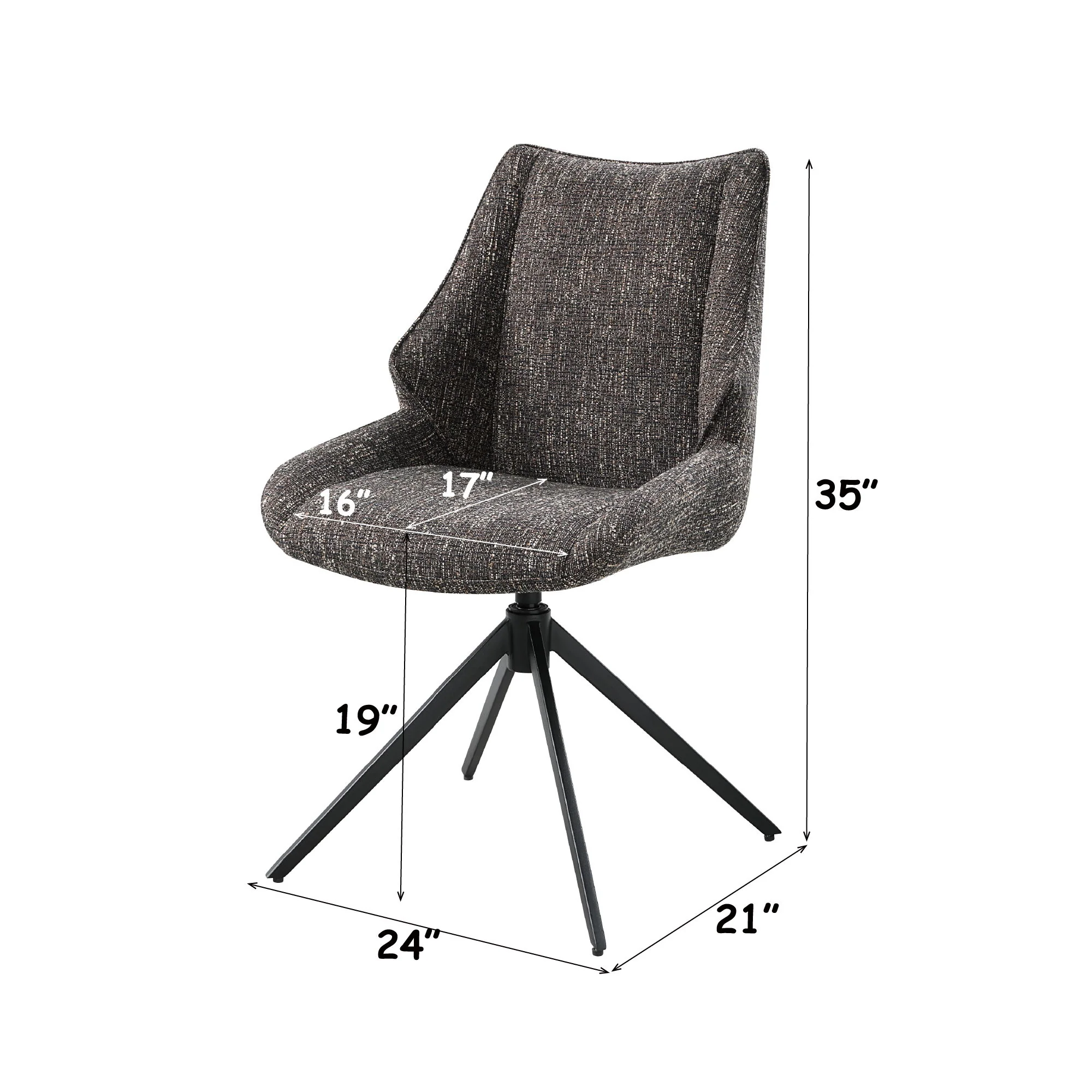 Malika - Side Chair With Swivel (Set of 2) - Brown Gray - Image 2
