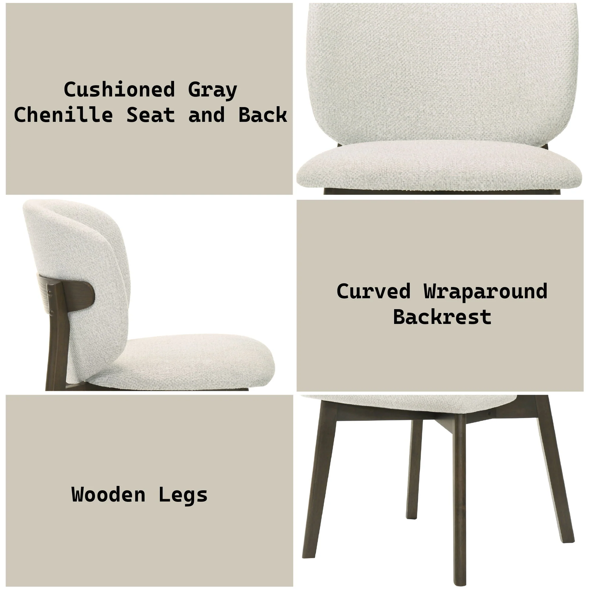 Mallin - Side Chair (Set of 2) - Gray / Walnut - Image 4