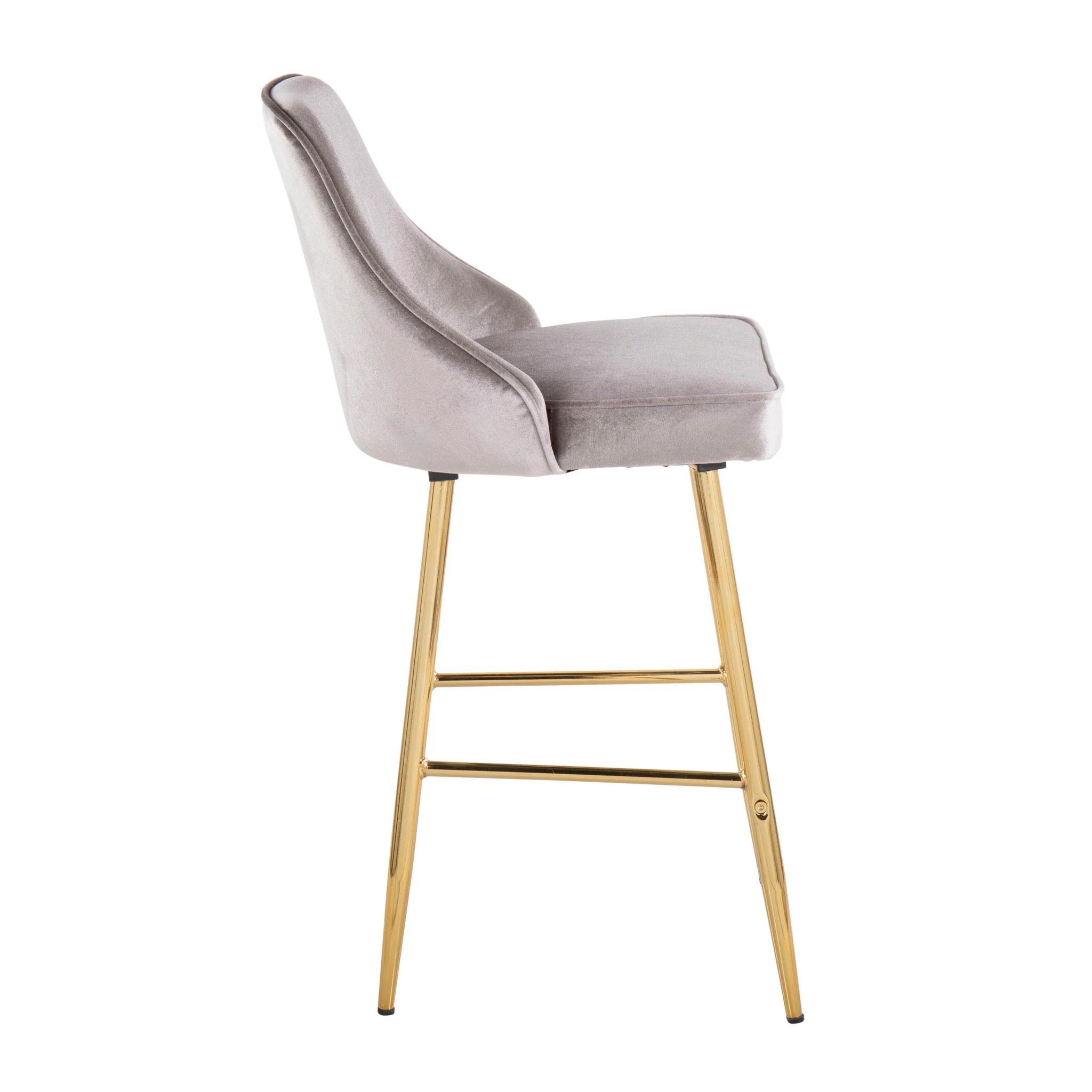 Marcel - Contemporary / Glam Counter Stool (Set of 2) - Gold / Silver - Image 3