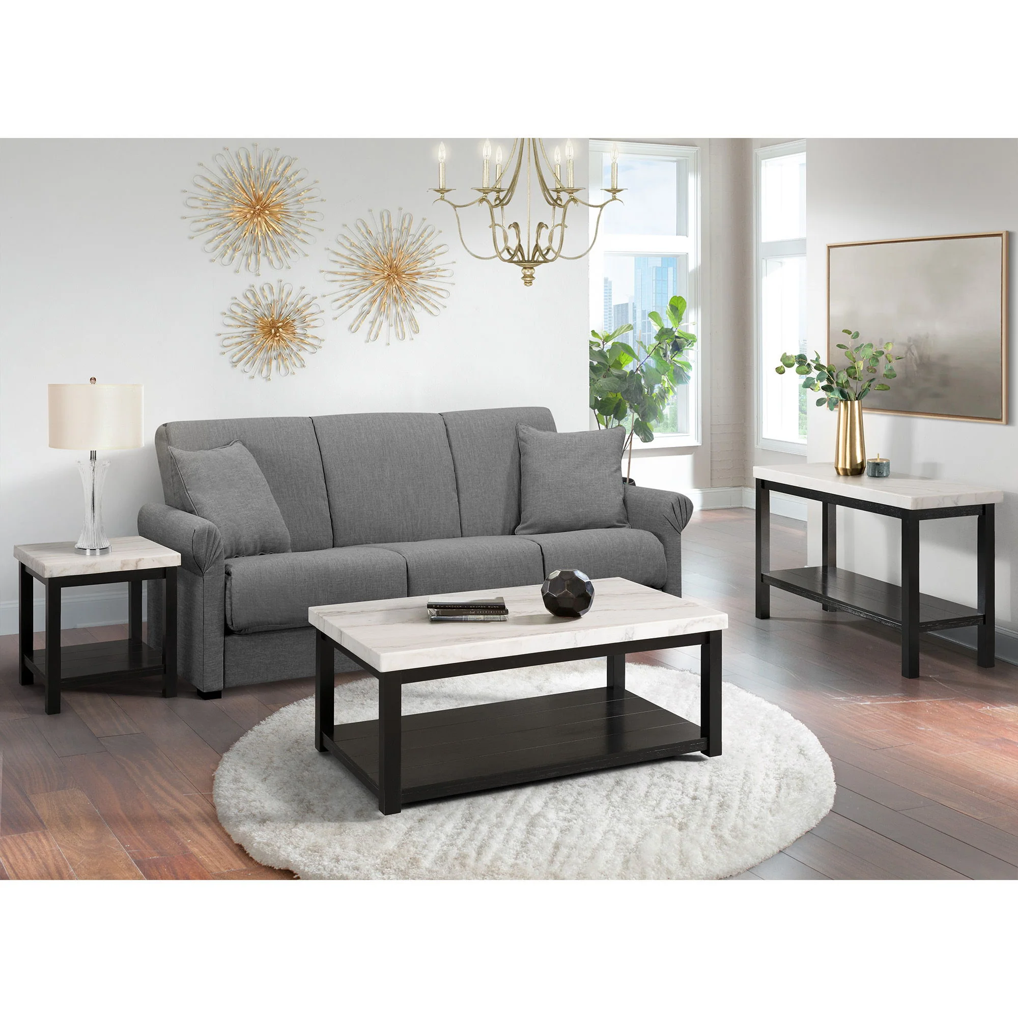Marcello - Coffee Table With Casters - White - Image 3