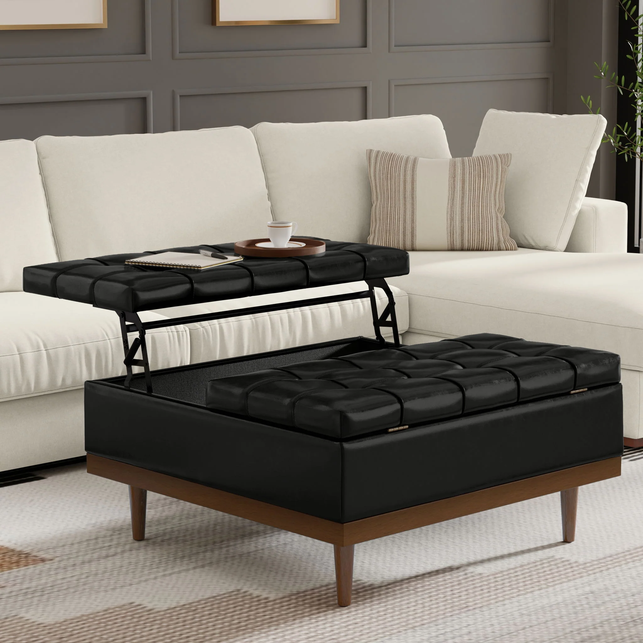 Mariah - Upholstered Lift Top Table Storage Ottoman - Image 11