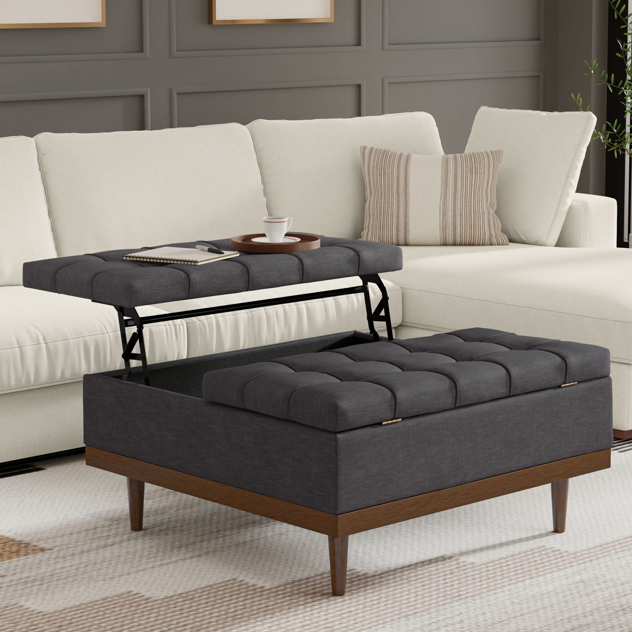 Mariah - Upholstered Lift Top Table Storage Ottoman - Image 24