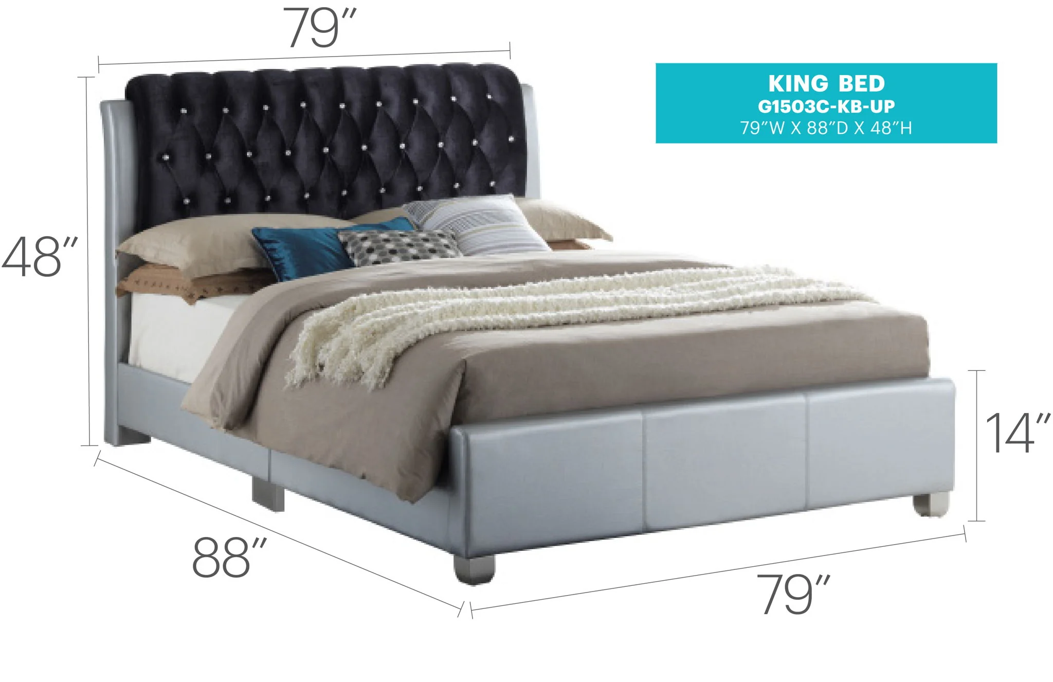 Tufted Upholstered Bed - Image 11