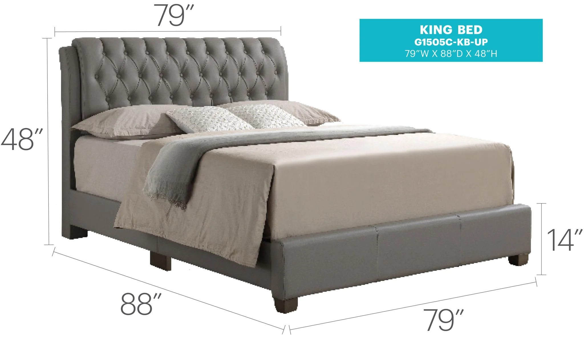 Tufted Upholstered Bed - Image 26