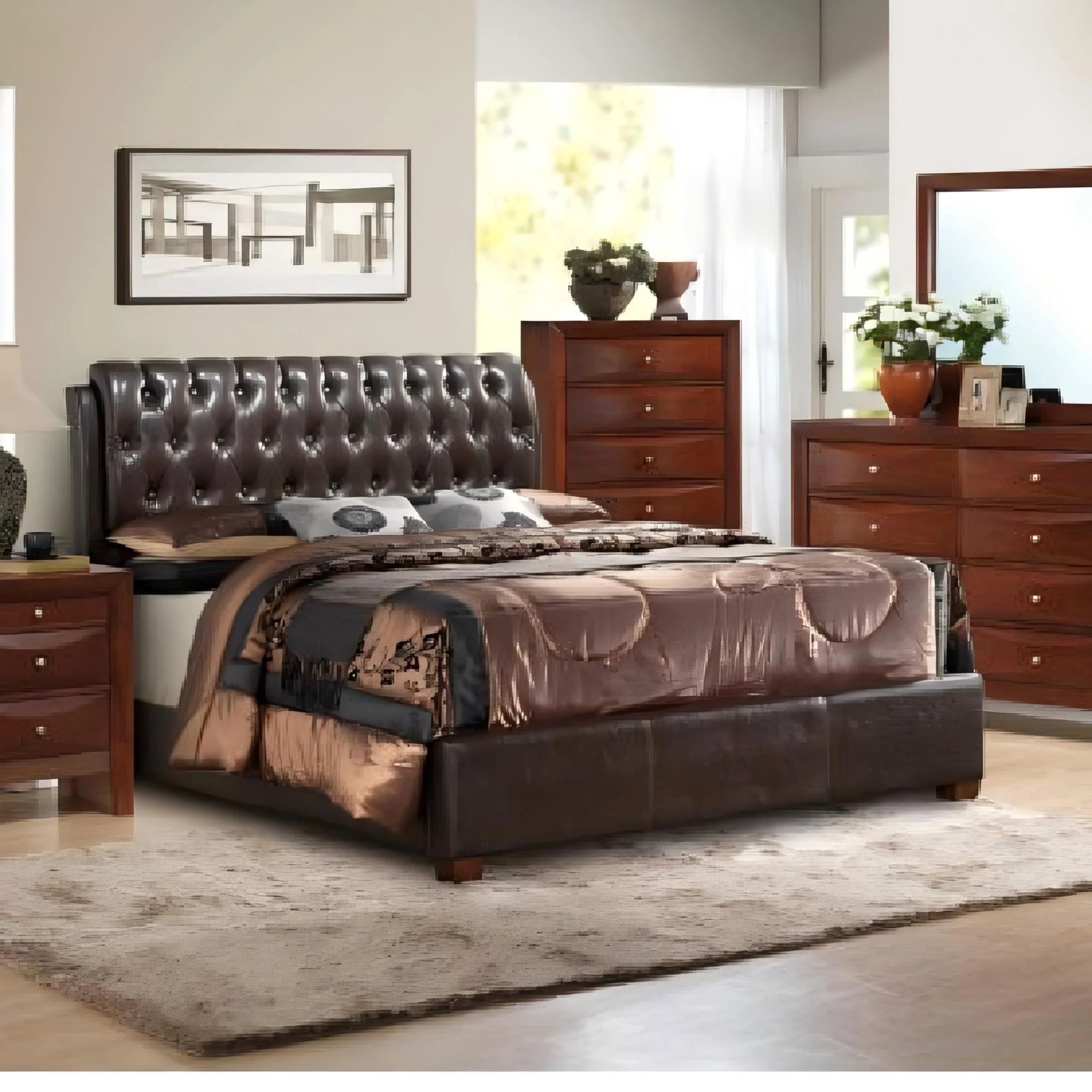 Tufted Upholstered Bed - Image 4