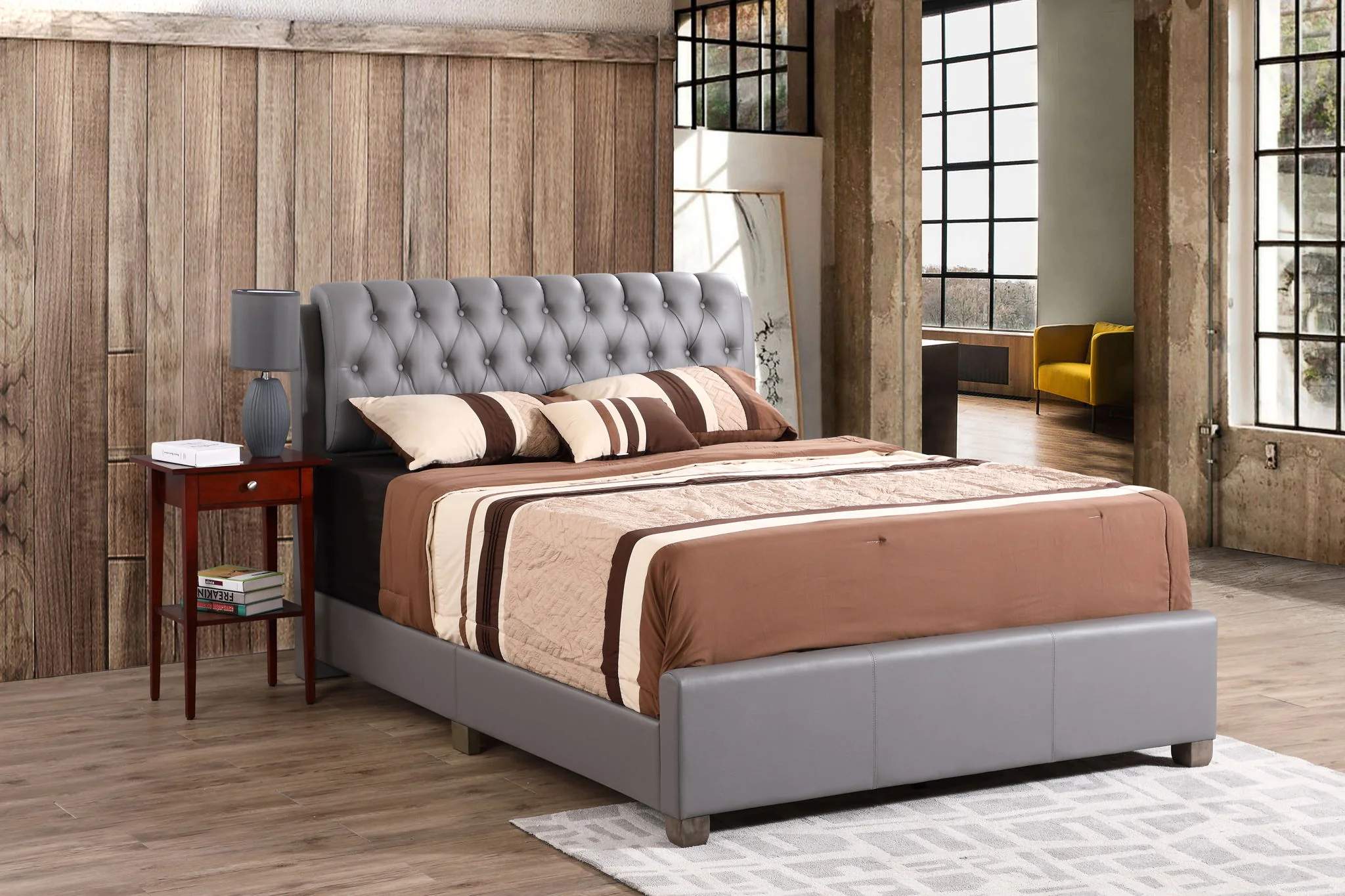 Tufted Upholstered Bed - Image 6
