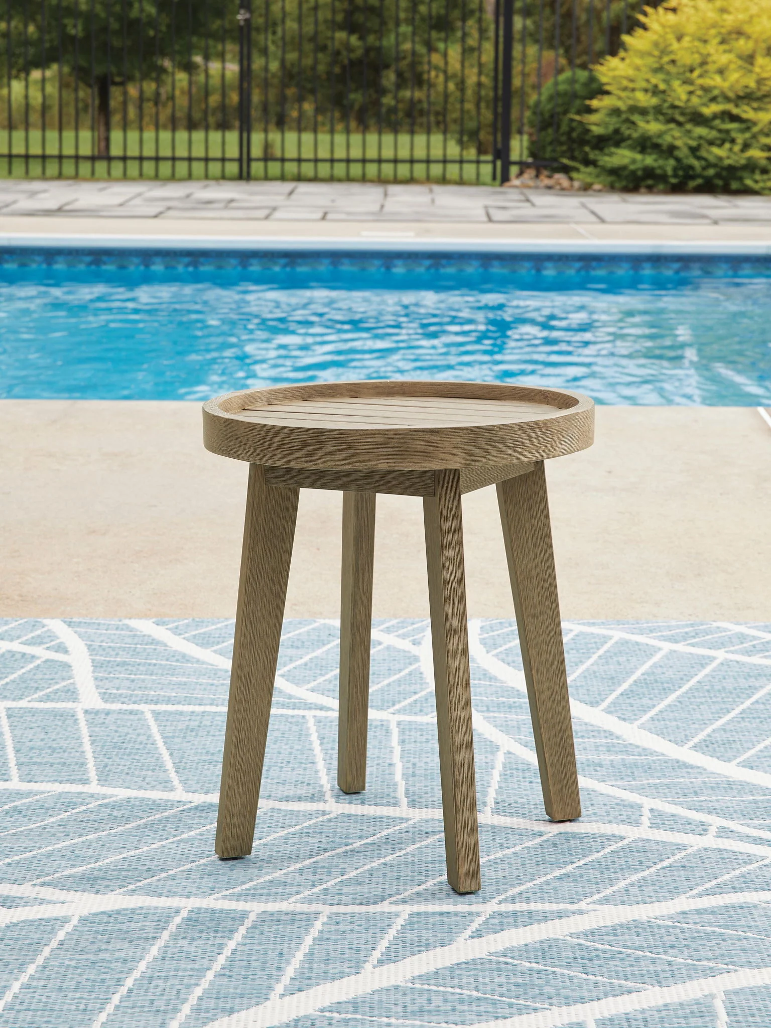 Marina Sun - Round End Table - Beige - Image 3