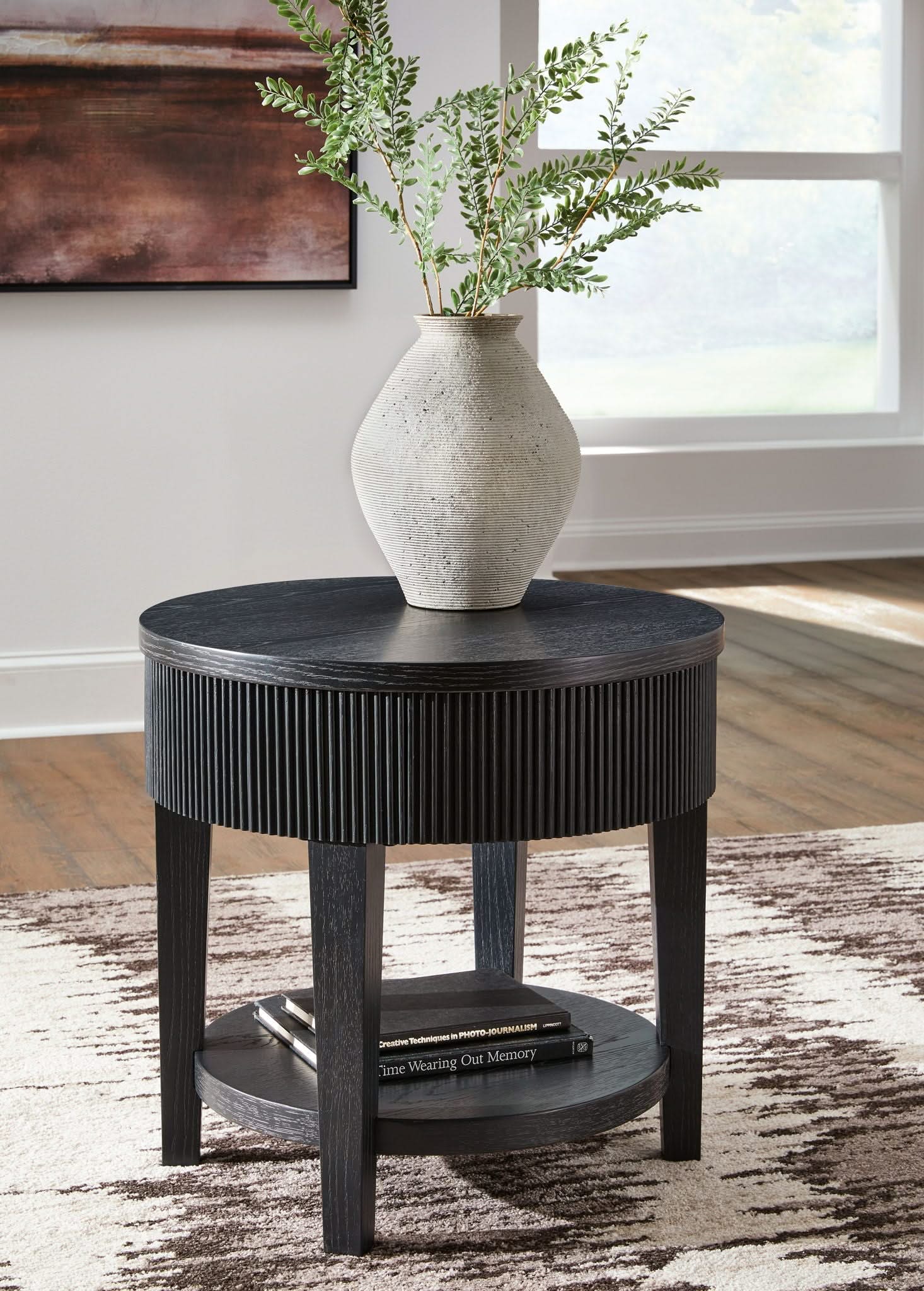 Marstream - Round End Table - Black - Image 2