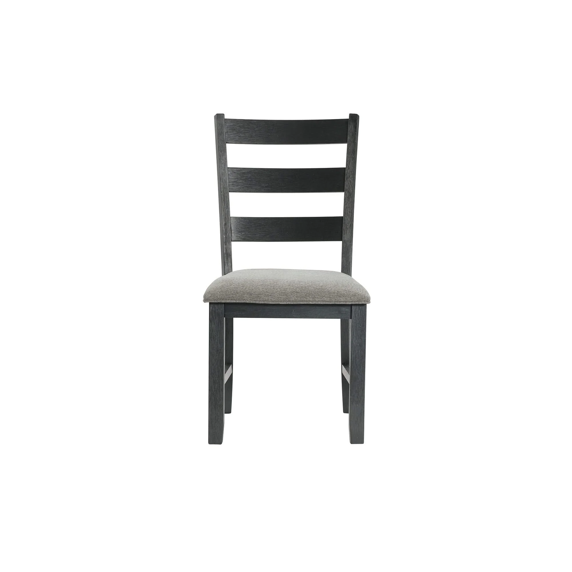 Martin - Dining Side Chair With Gray Fabric (Set of 2) - Black Finish - Image 2