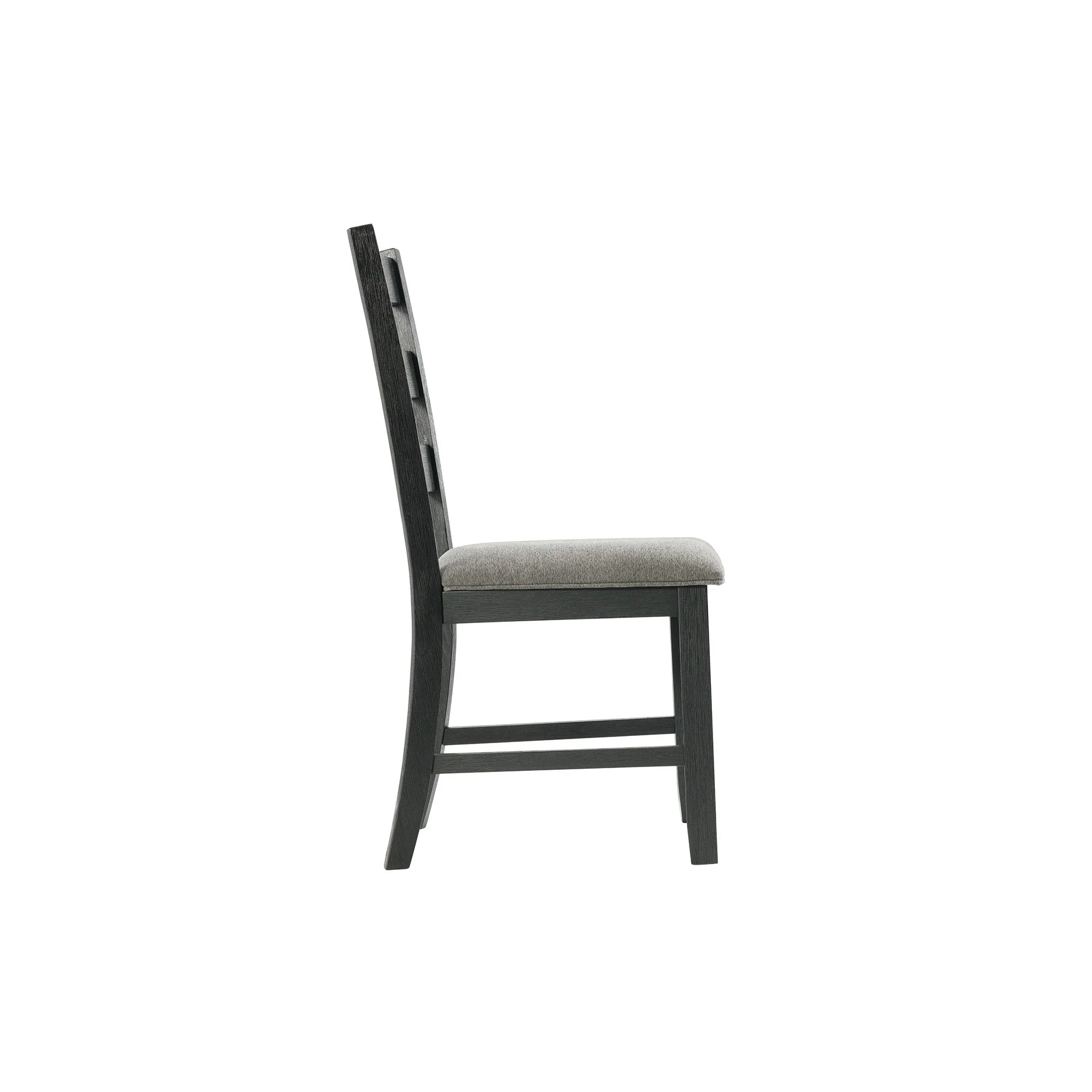 Martin - Dining Side Chair With Gray Fabric (Set of 2) - Black Finish - Image 3