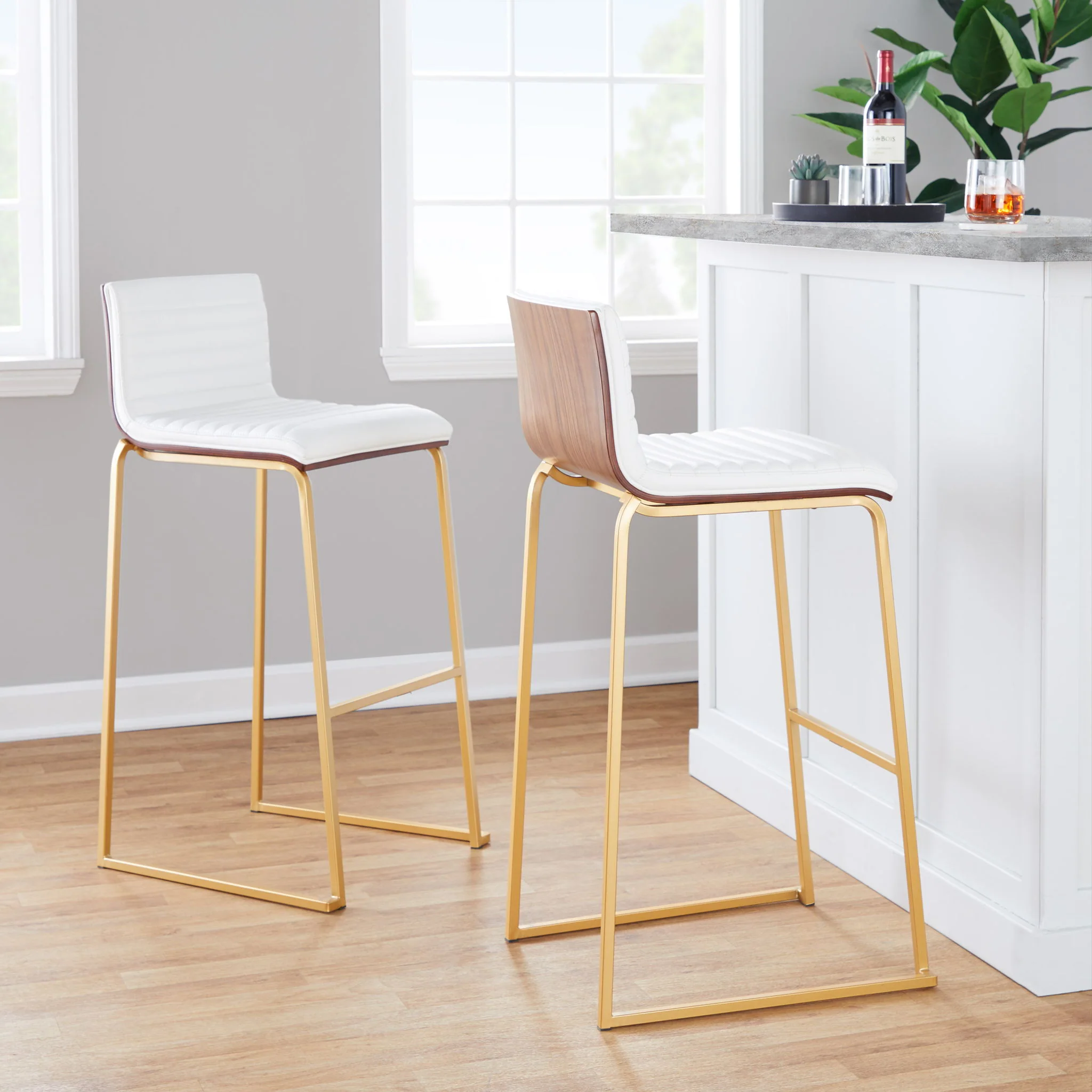 Mason Mara - Contemporary Versatile Desig Fixed Height Barstool (Set of 2) - Image 3
