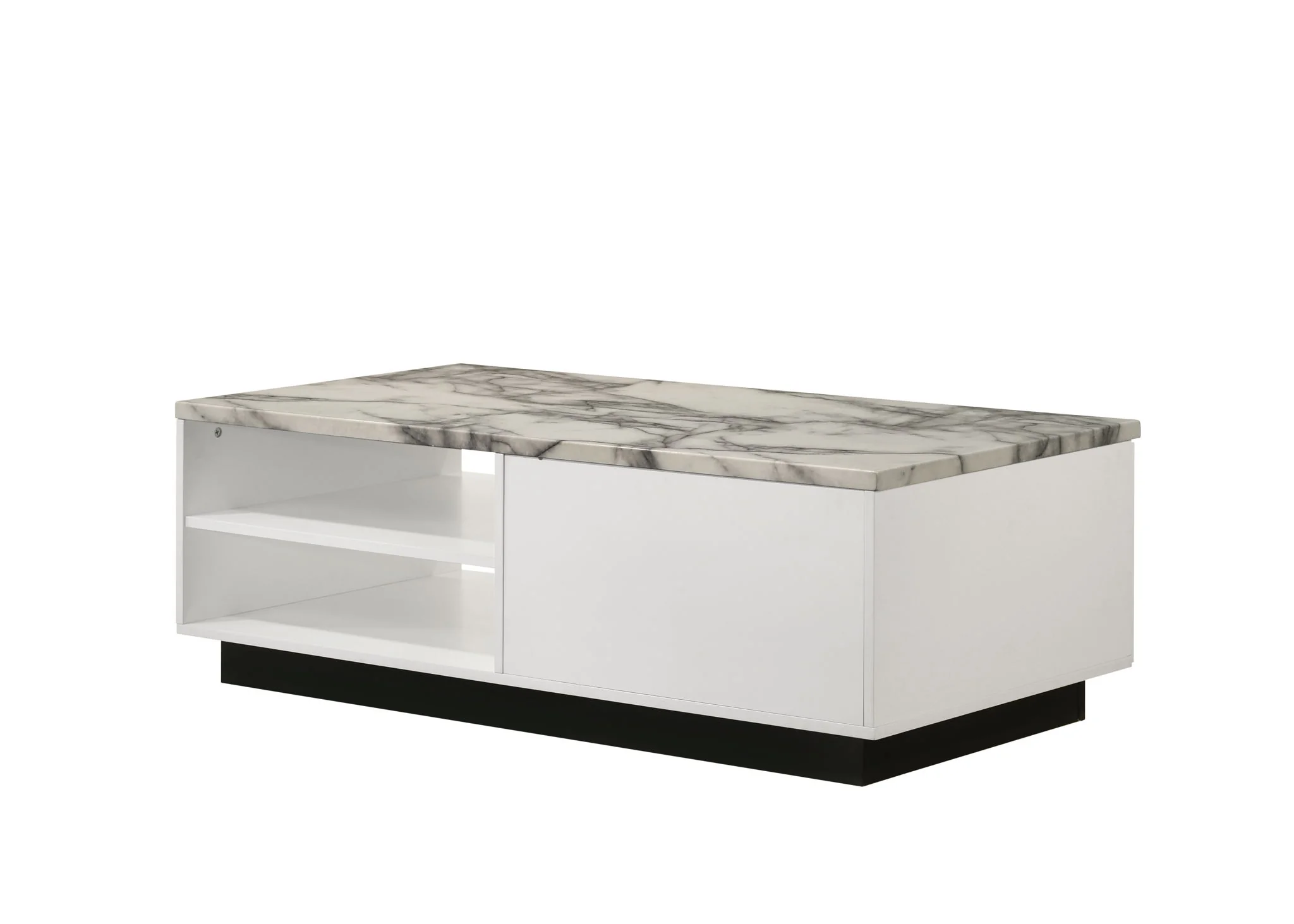 Matilda - Coffee Table With White Faux Marble Top - White - Image 4