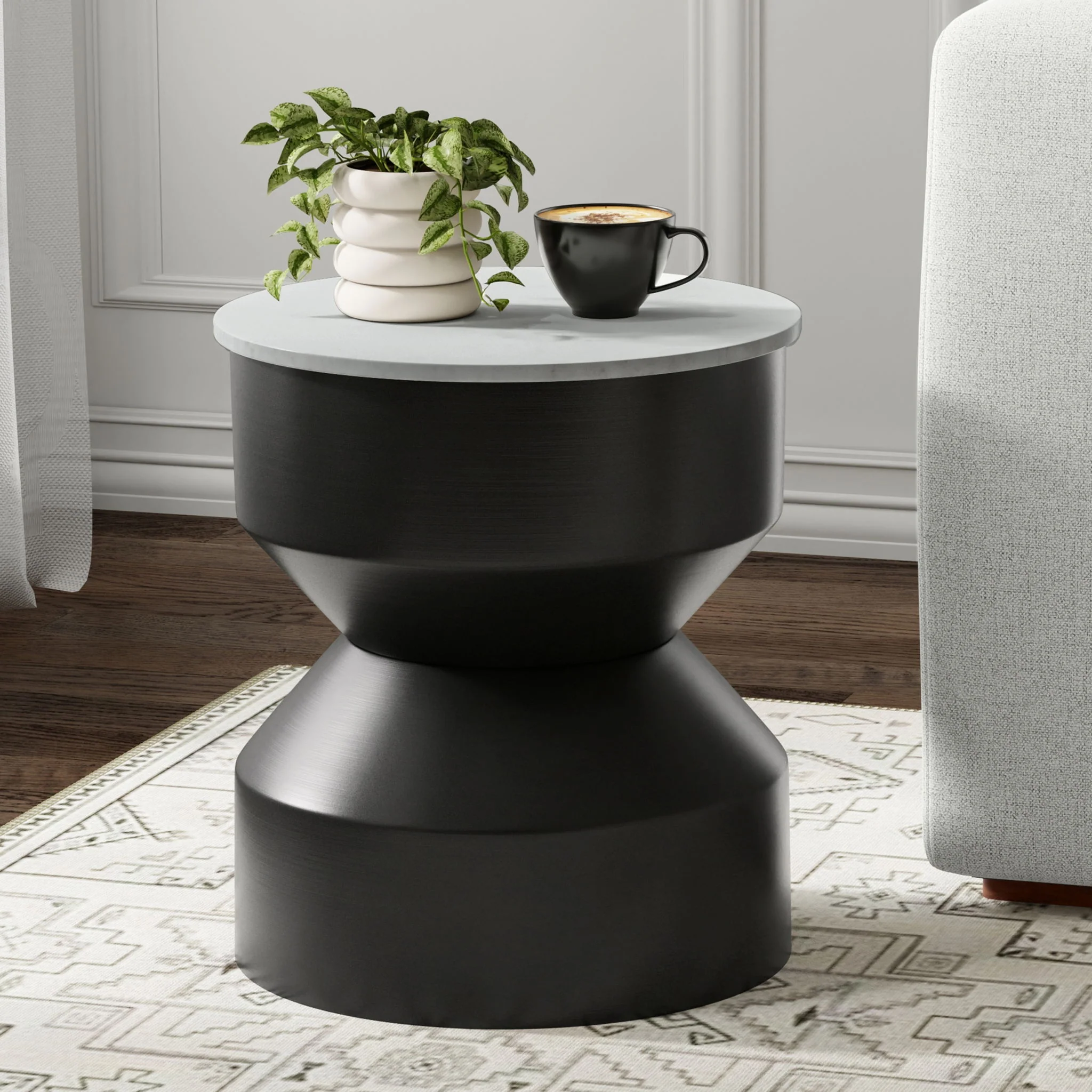 Maxine - Side Table - Black White - Image 3