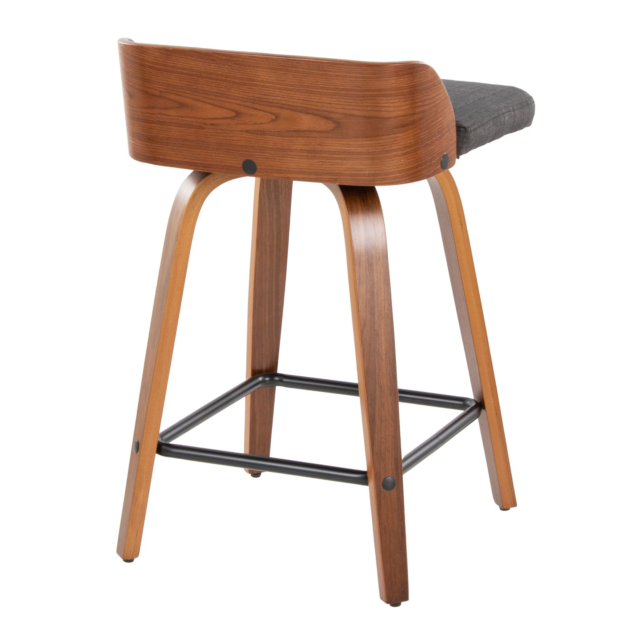 Maya - Mid Century Modern Fixed Height Counter StoolSwivel And Square Footrest (Set of 2) - Image 4