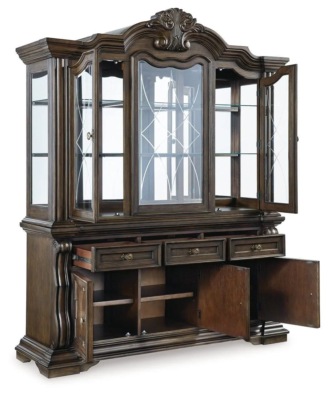 Maylee - Dining Buffet And Hutch - Dark Brown - Image 3