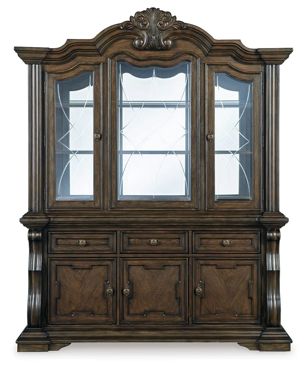 Maylee - Dining Buffet And Hutch - Dark Brown - Image 4