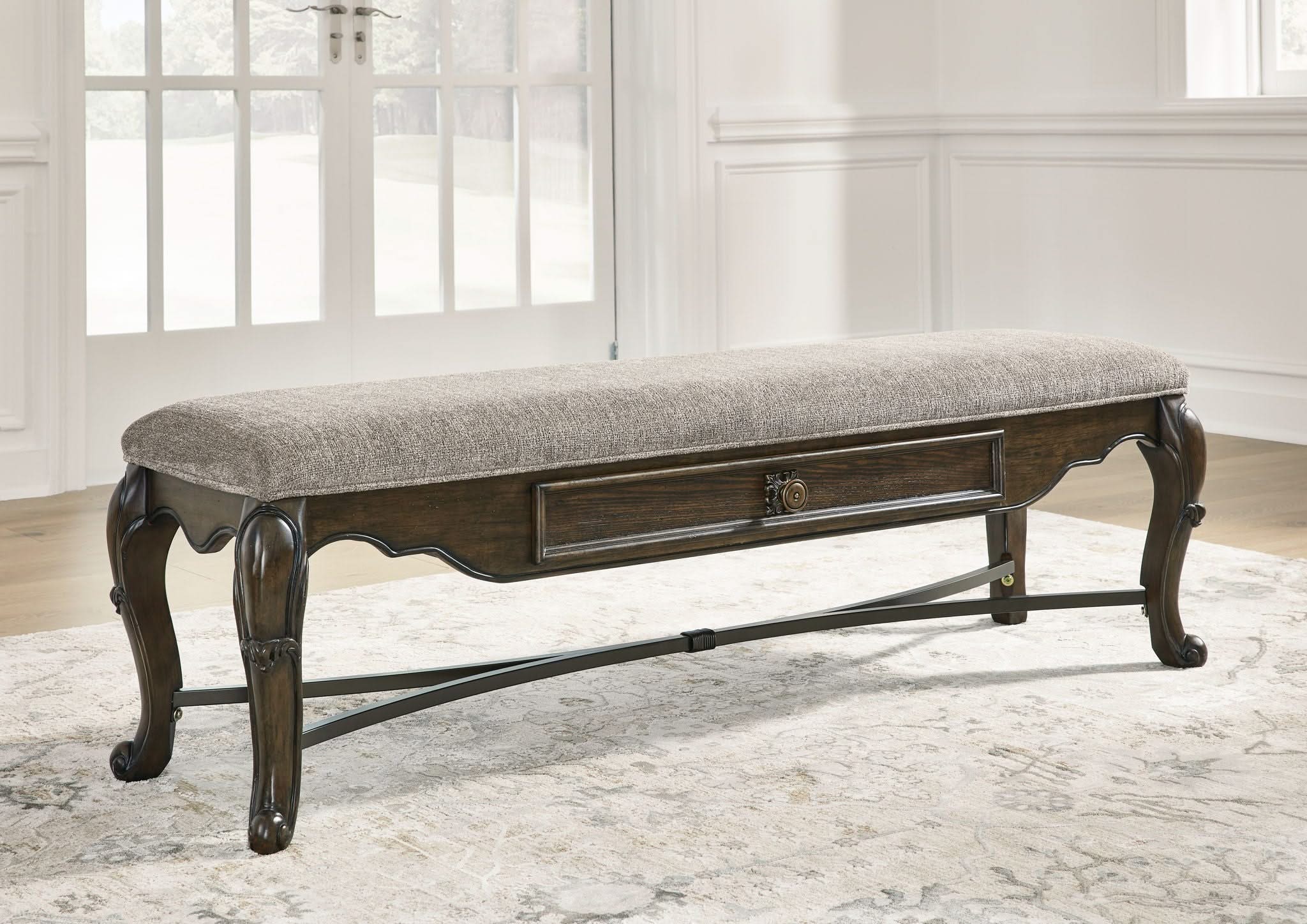 Maylee - Upholstered Storage Bench - Dark Brown - Image 3