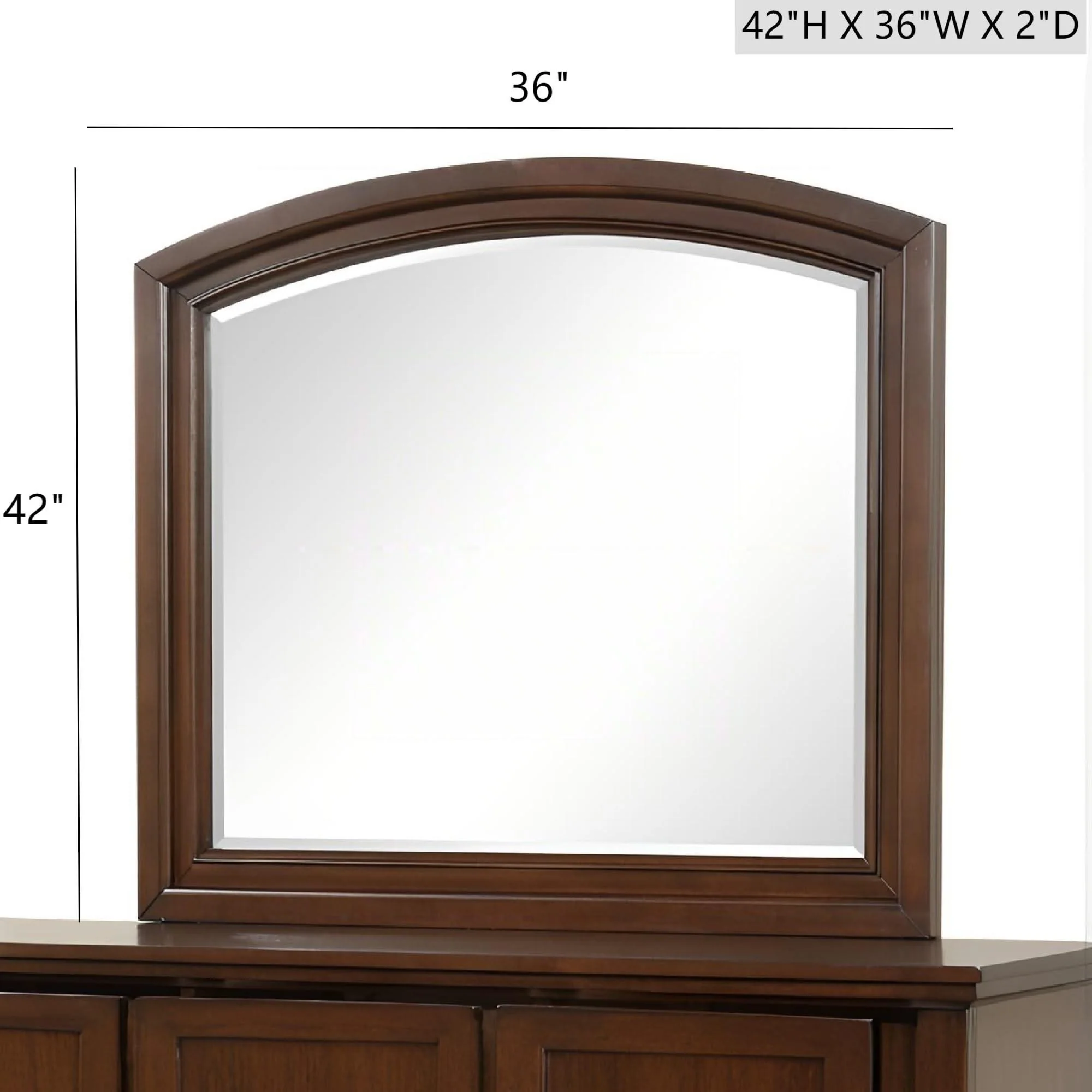 Meade - Arch Mirror With Low Distortion Glass - Dark Cherry - Image 3