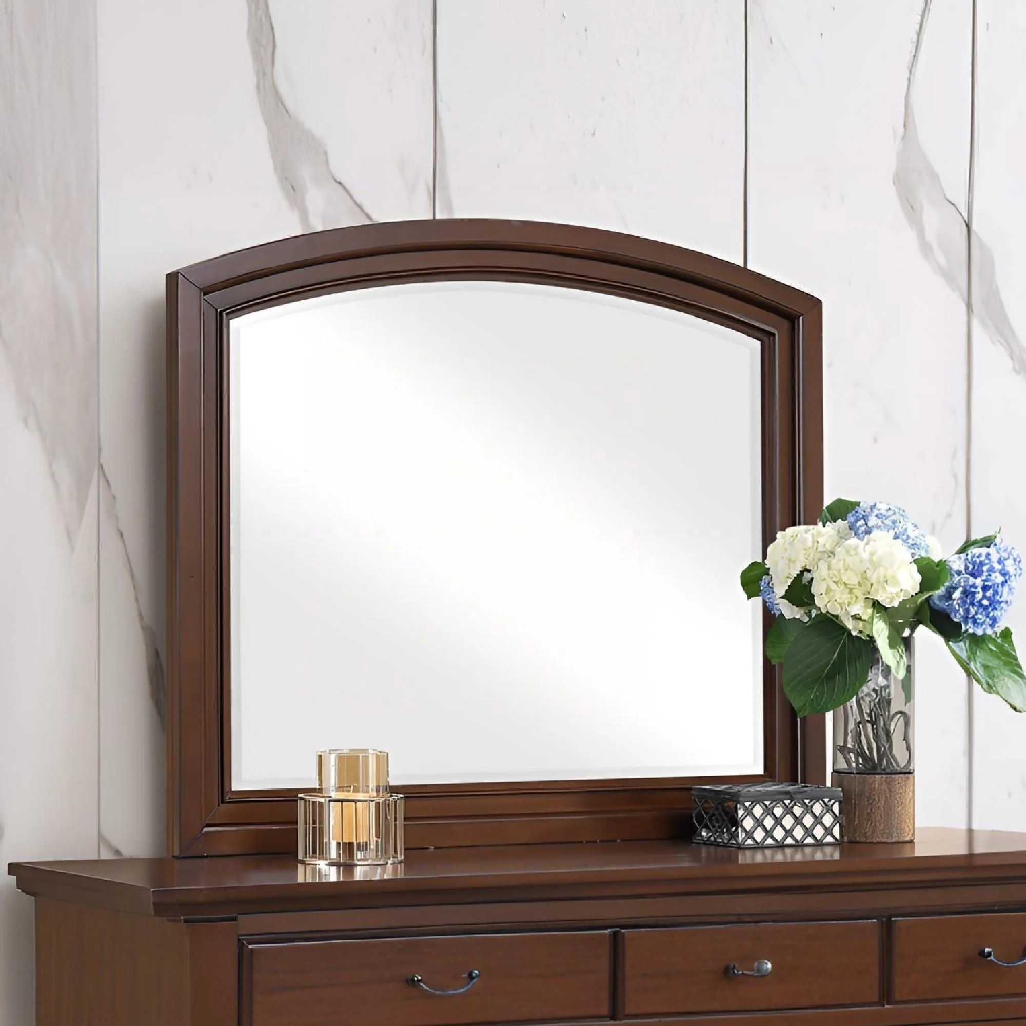 Meade - Arch Mirror With Low Distortion Glass - Dark Cherry - Image 4
