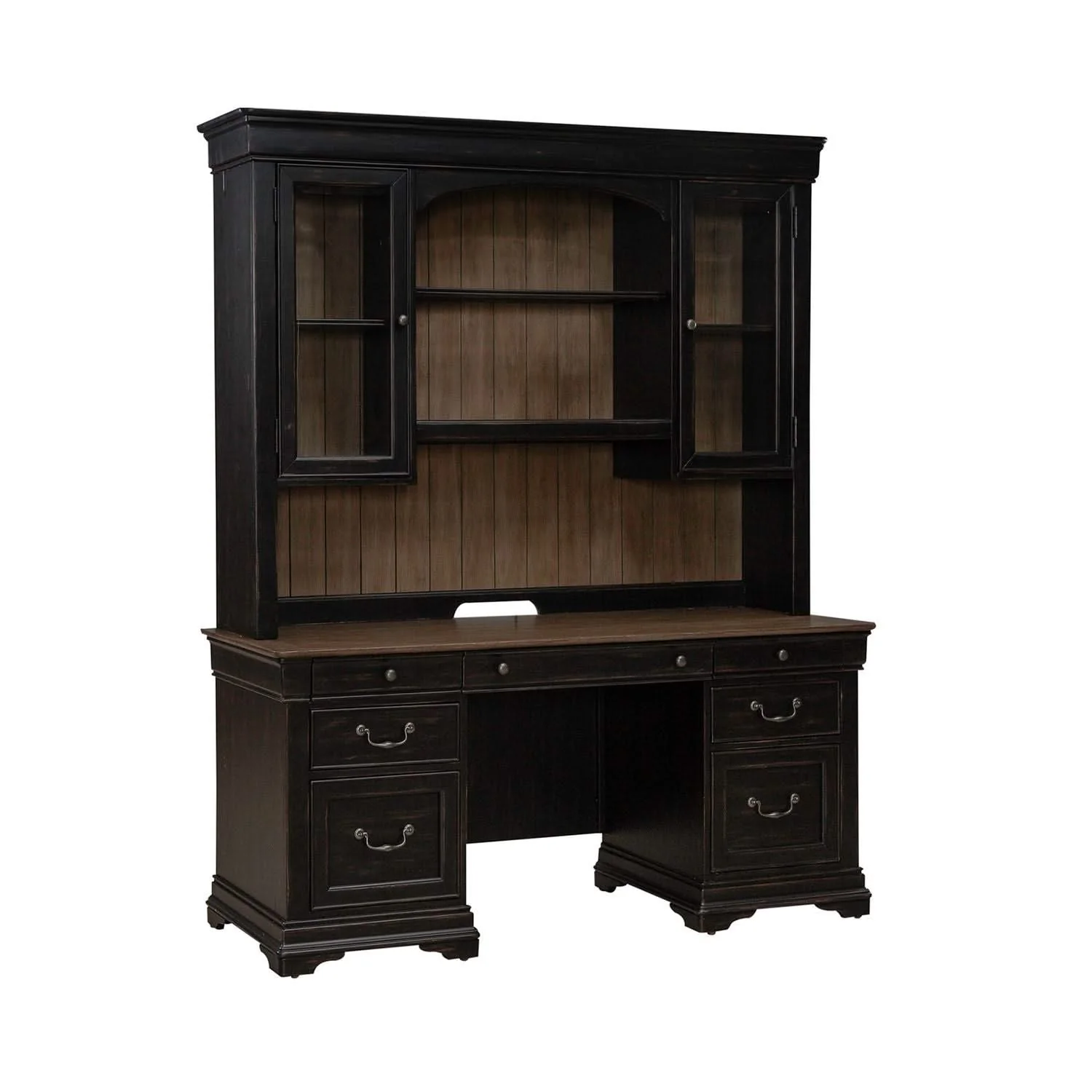 Meritage - Credenza & Hutch - Aged Charcoal - Image 3