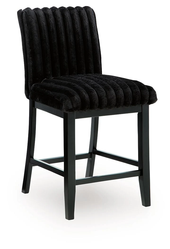 Mervannie - Upholstered Barstool (Set of 2) - Black - Image 2