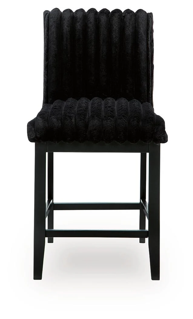Mervannie - Upholstered Barstool (Set of 2) - Black - Image 4