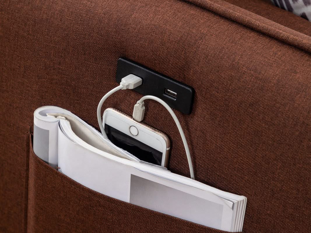 Mia - Sectional Sofa Chaise With USB Charger And Pillows - Image 8