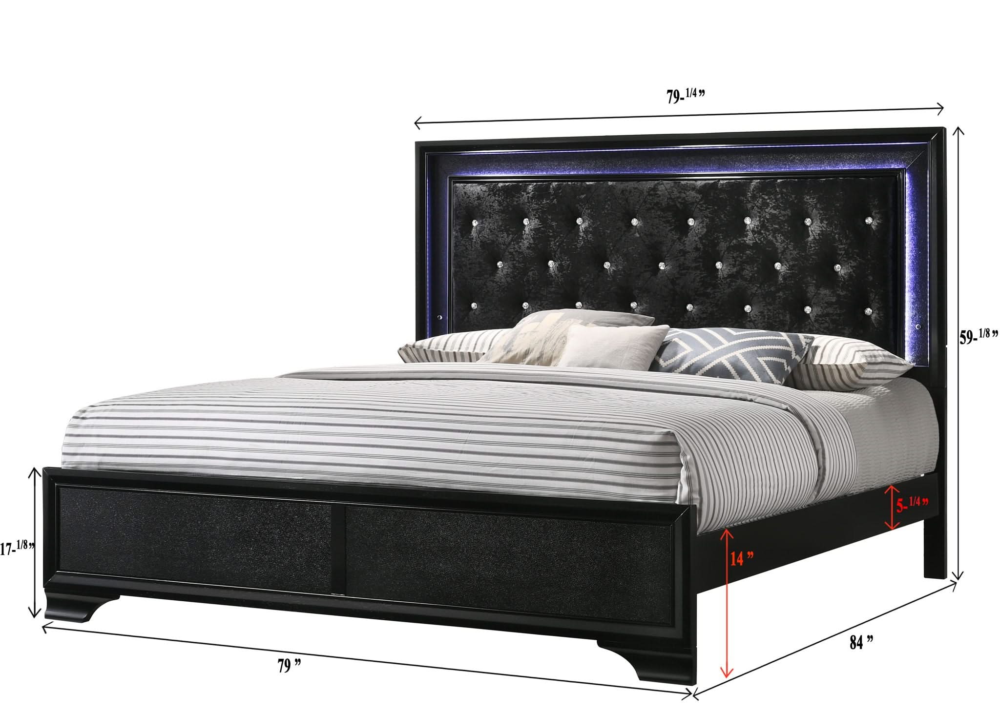 Micah - California King 4 Piece Bedroom Set - Black - Image 3