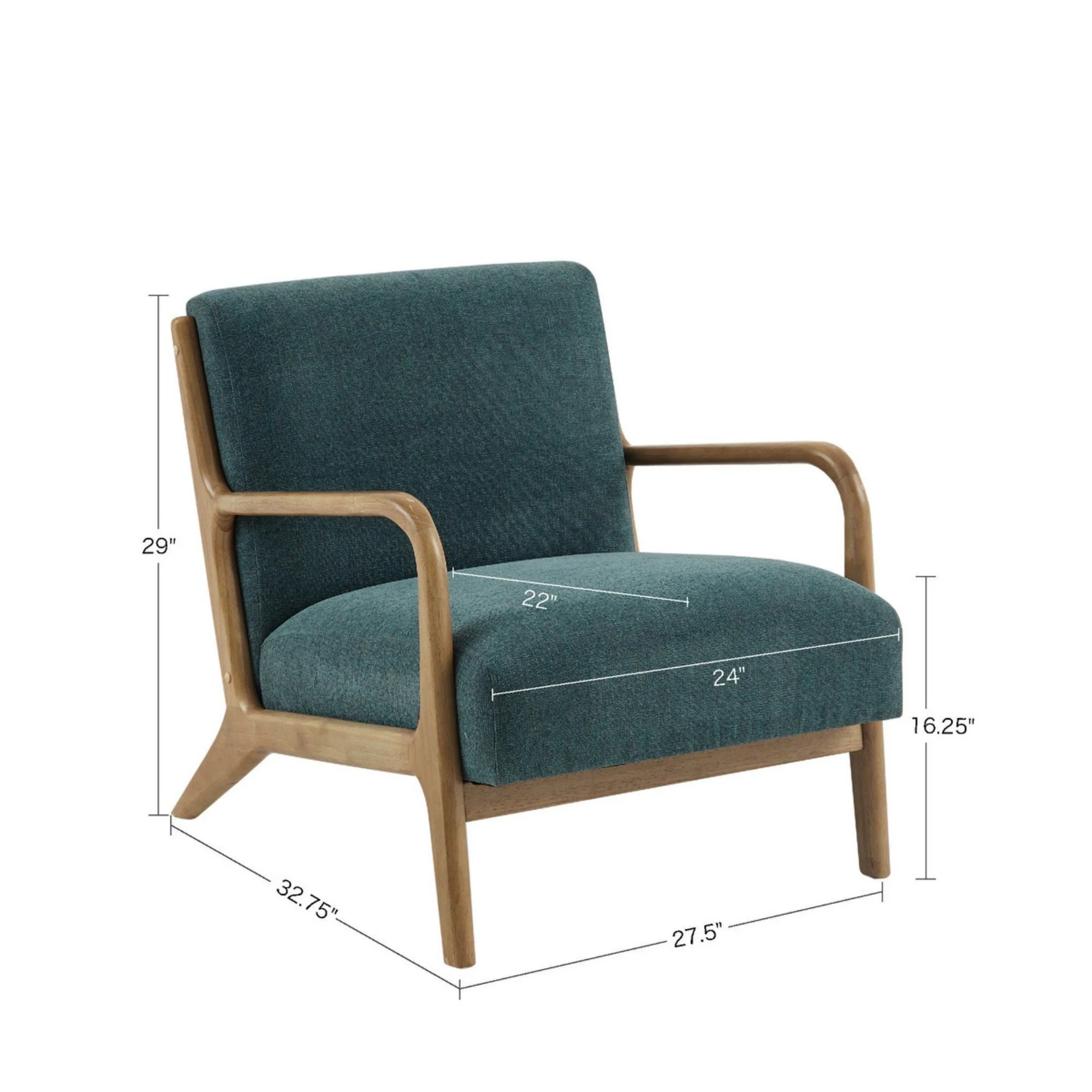 Mid-Century Style Lounge Chair With Upholstered Seat - Image 13