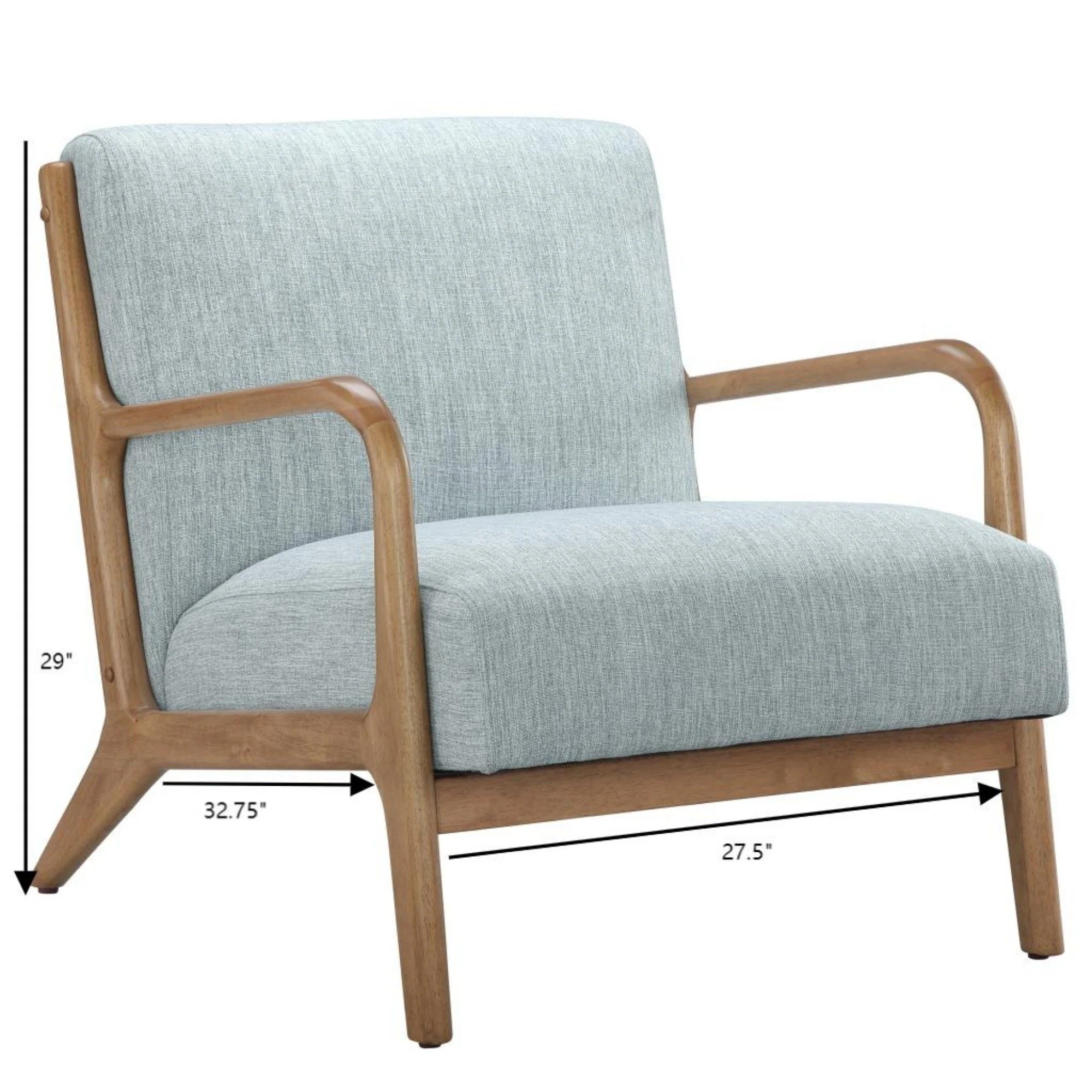Mid-Century Style Lounge Chair With Upholstered Seat - Image 14