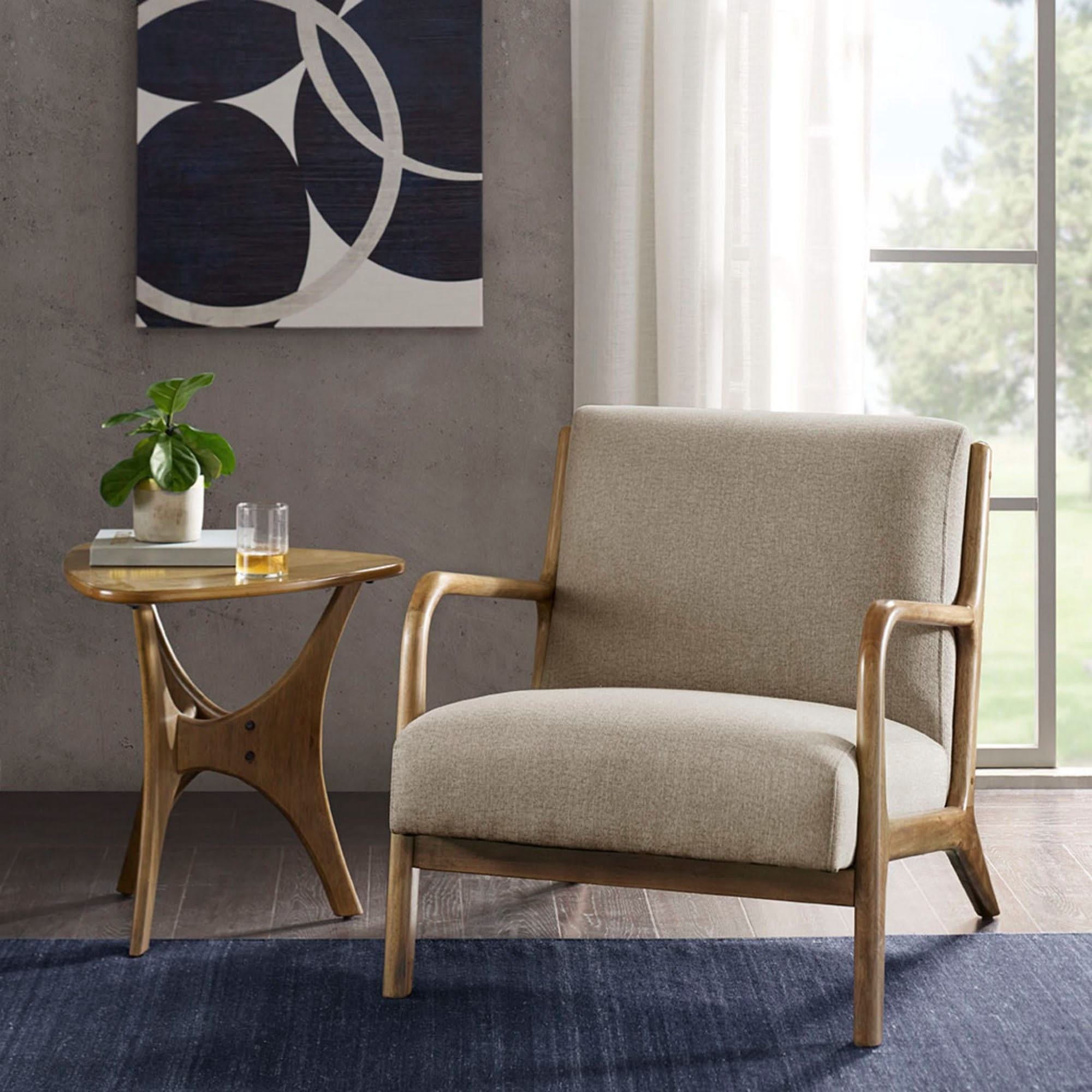 Mid-Century Style Lounge Chair With Upholstered Seat - Image 15