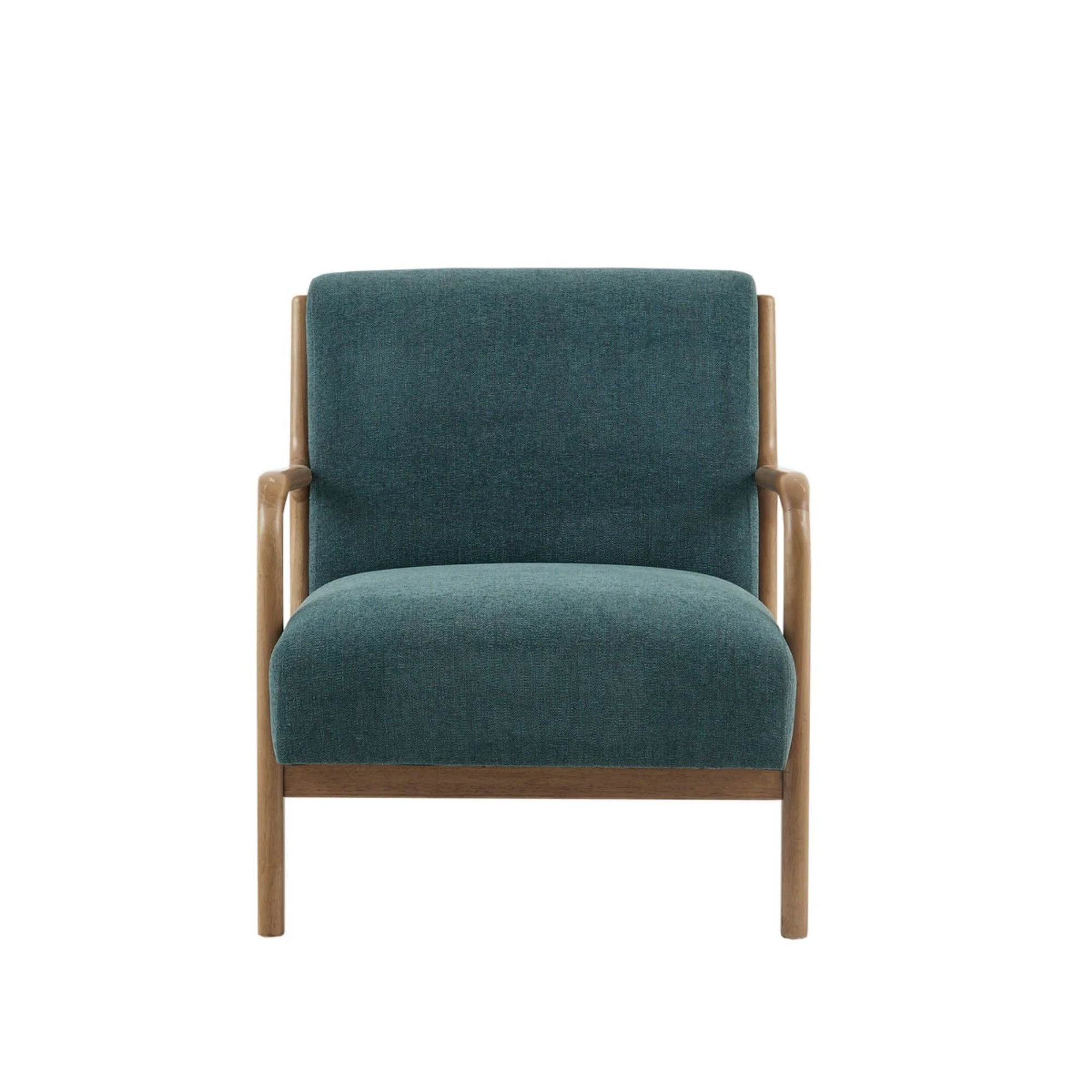 Mid-Century Style Lounge Chair With Upholstered Seat - Image 2