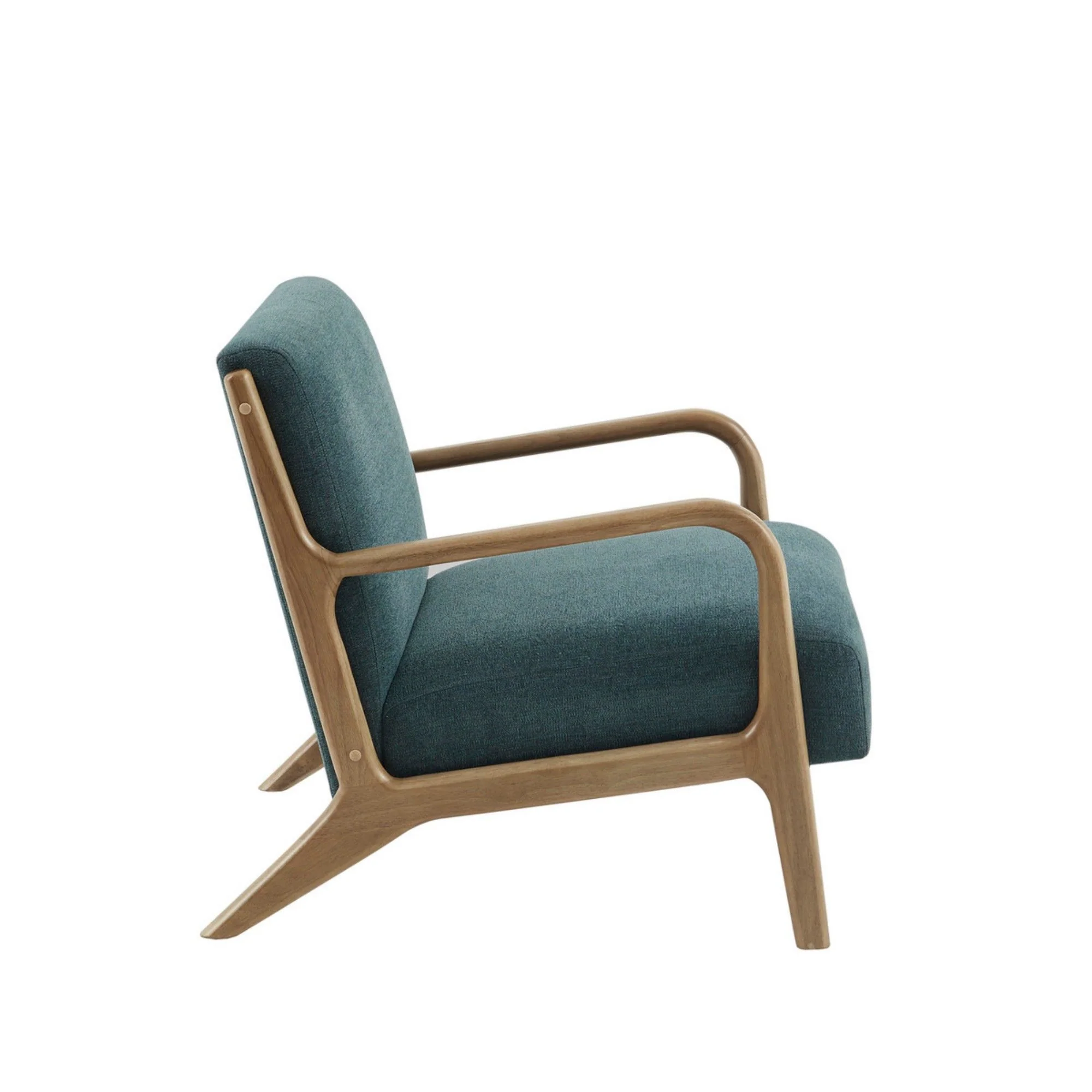 Mid-Century Style Lounge Chair With Upholstered Seat - Image 20