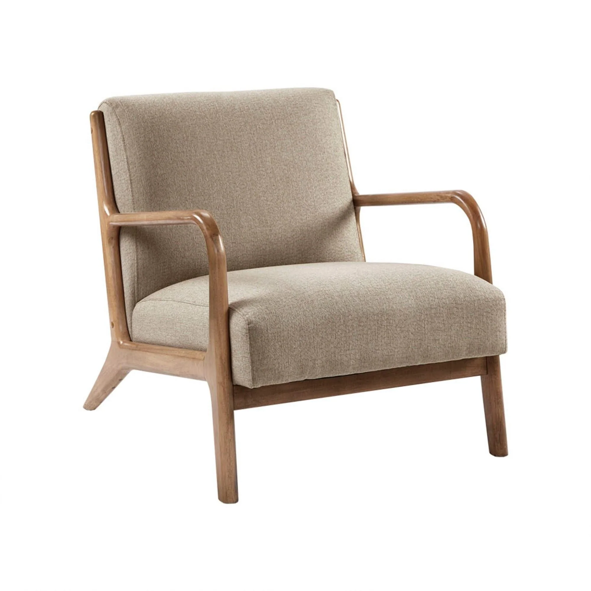 Mid-Century Style Lounge Chair With Upholstered Seat - Image 3