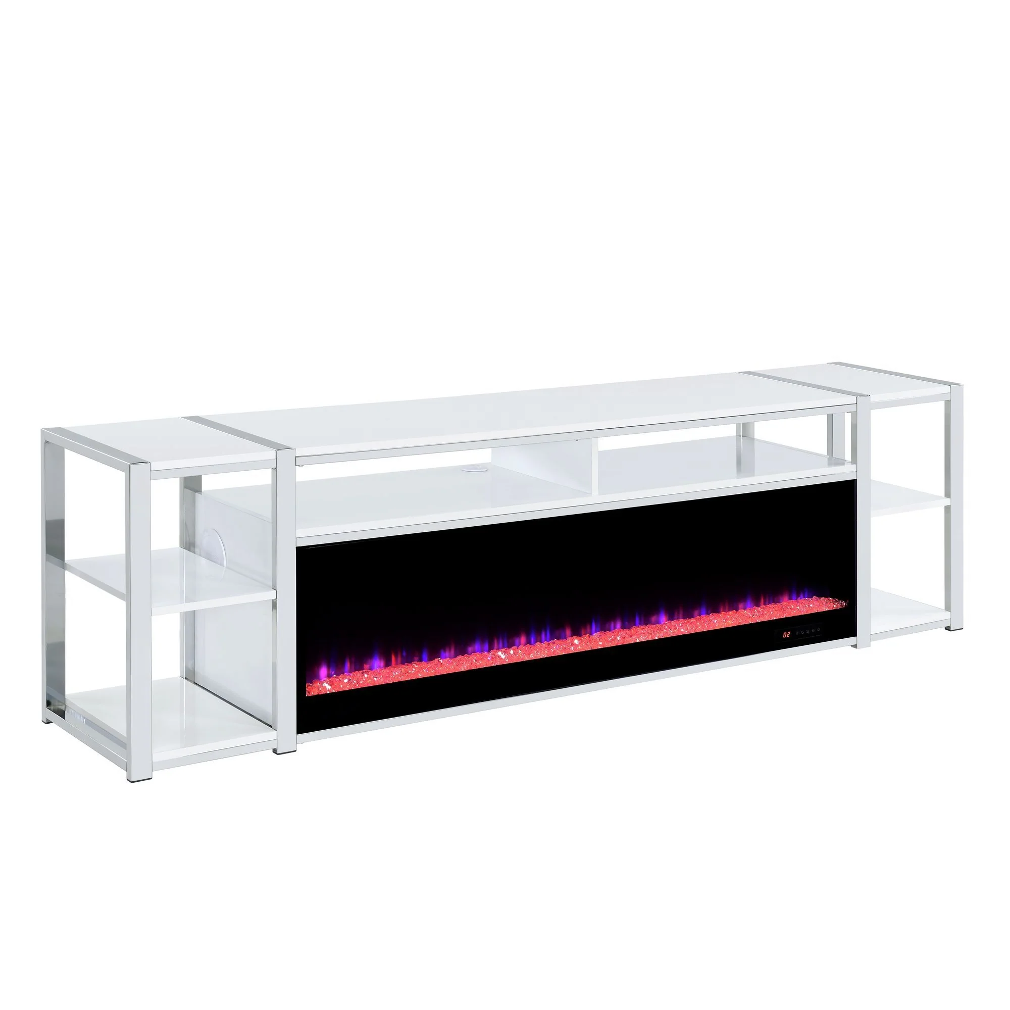 Midway - 80" TV Console With Firelight - White - Image 2