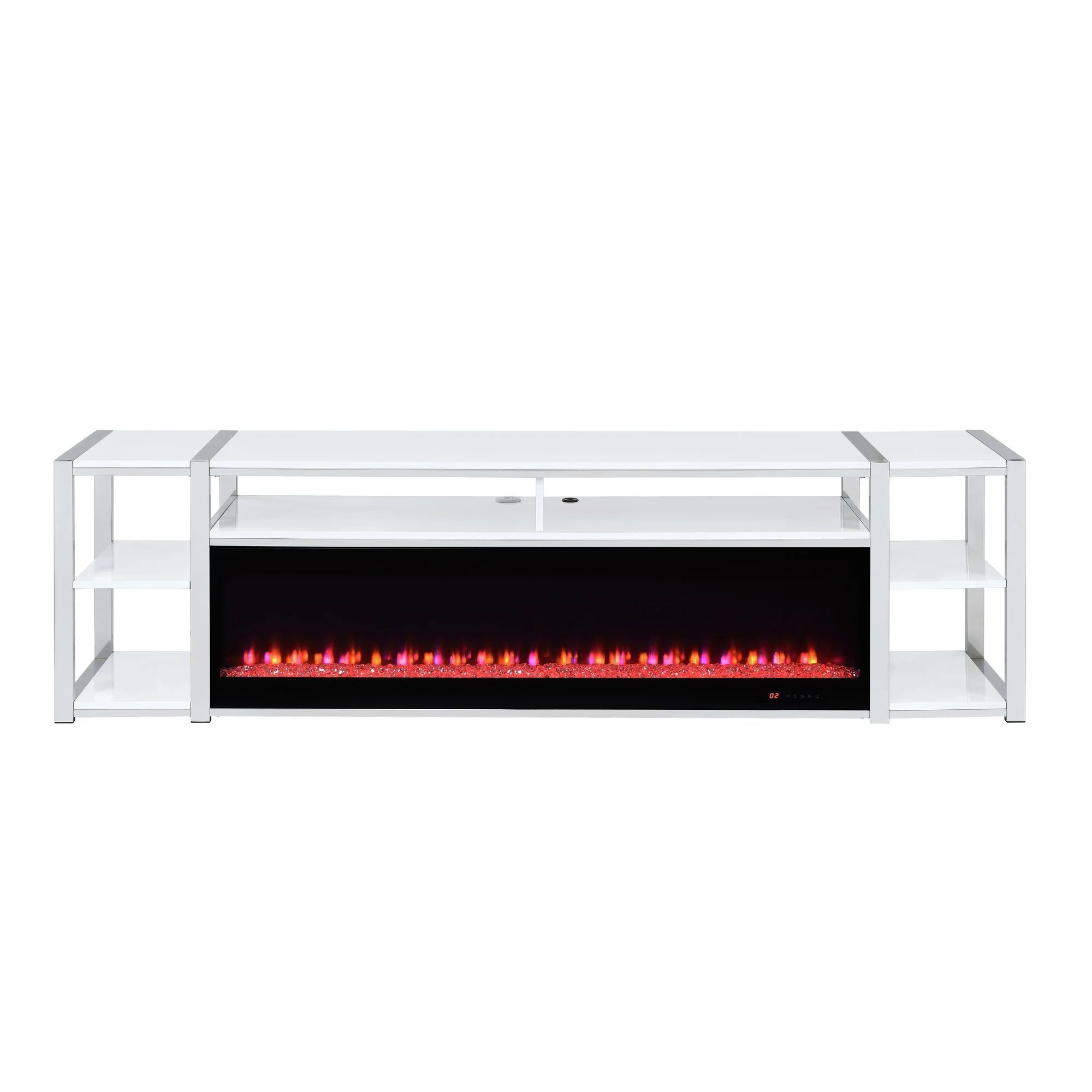 Midway - 80" TV Console With Firelight - White - Image 4