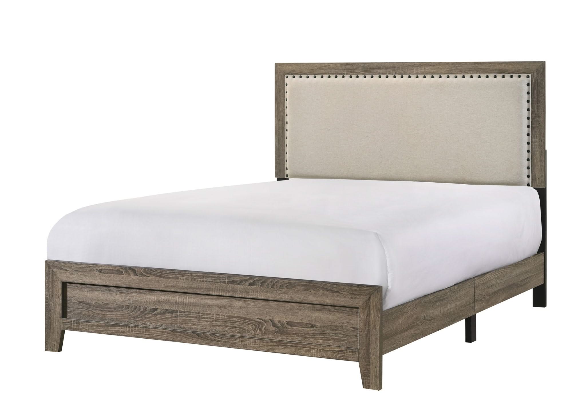 Millie - King 4 Piece Upholstered Bedroom Set - Warm Gray - Image 4