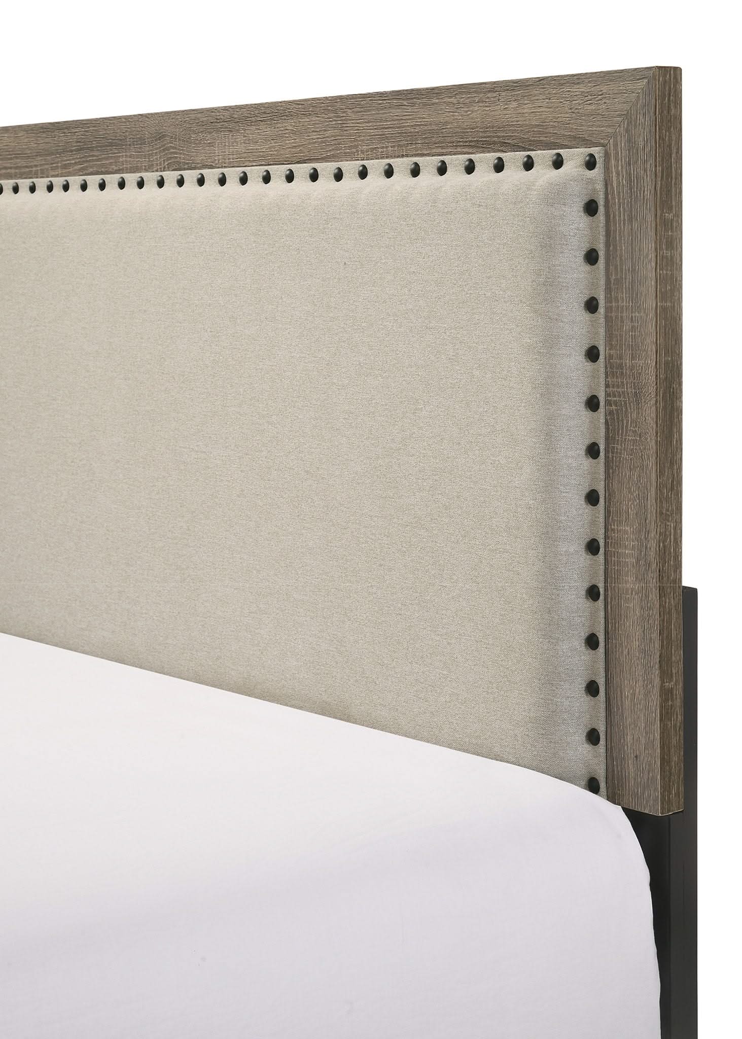 Millie - King Upholstery Bed In One Box - Warm Gray - Image 2