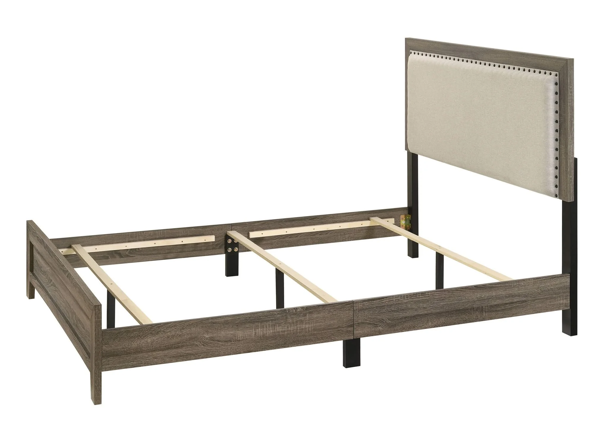 Millie - Queen 5 Piece Upholstered Bedroom Set - Warm Gray - Image 3