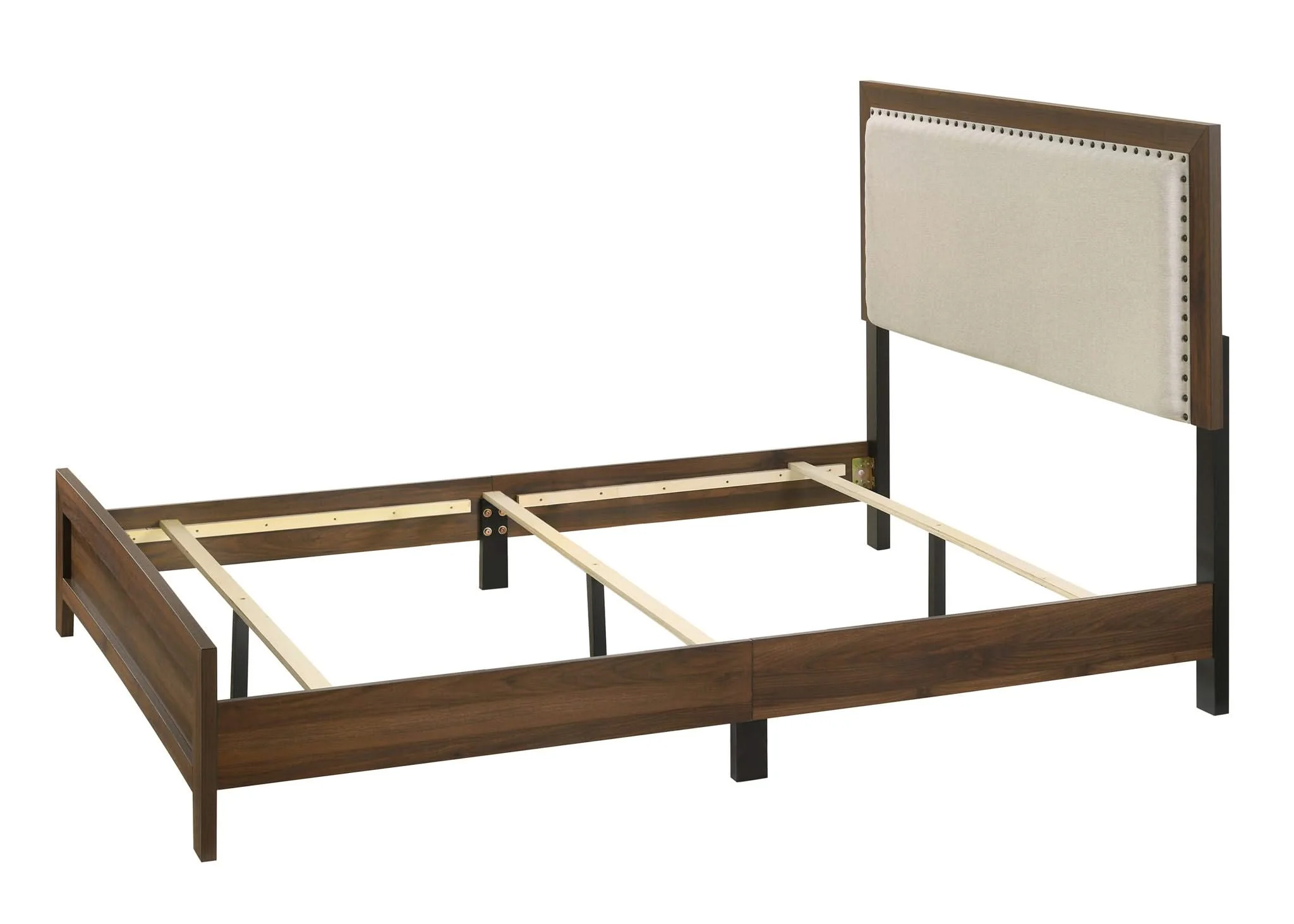 Millie - Queen Upholstery Bed In One Box - Brown Cherry - Image 2