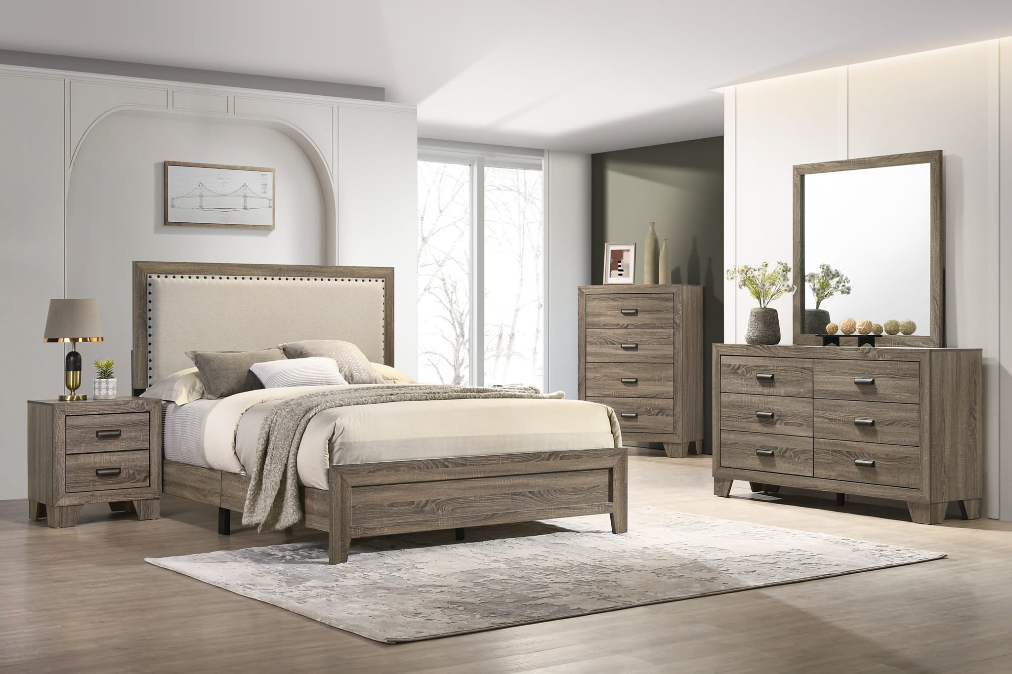 Millie - Twin Upholstery Bed In One Box - Warm Gray - Image 3
