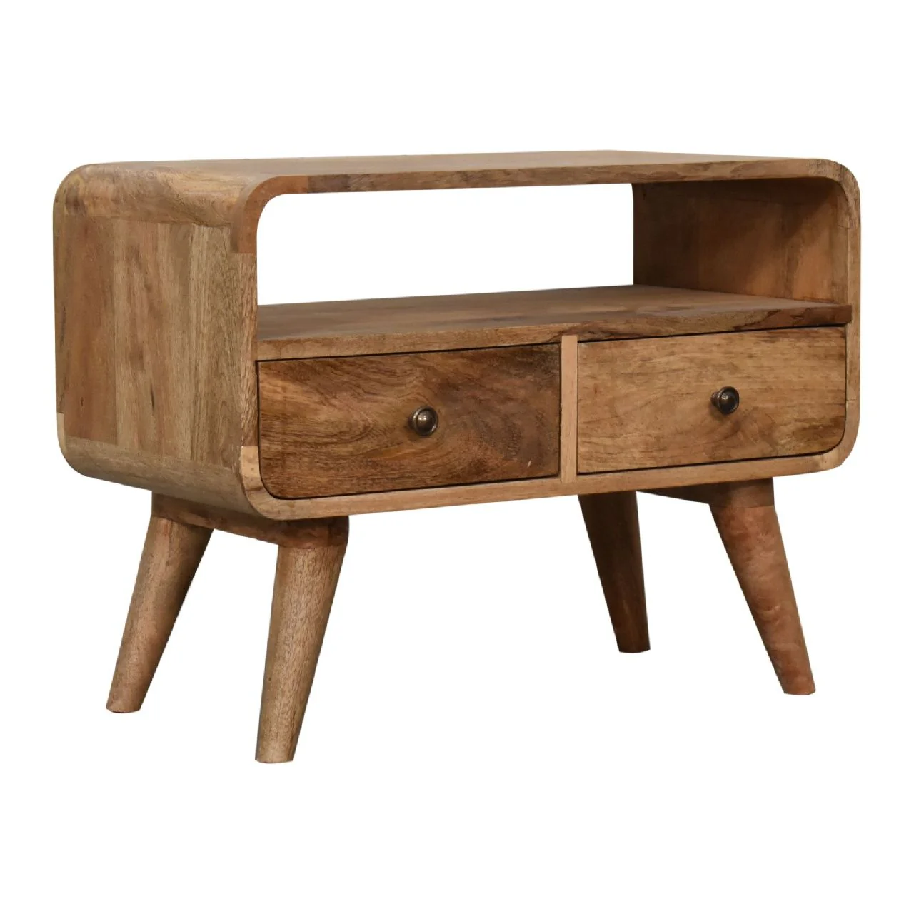 Mini Curved Media Unit - Oak - Image 2