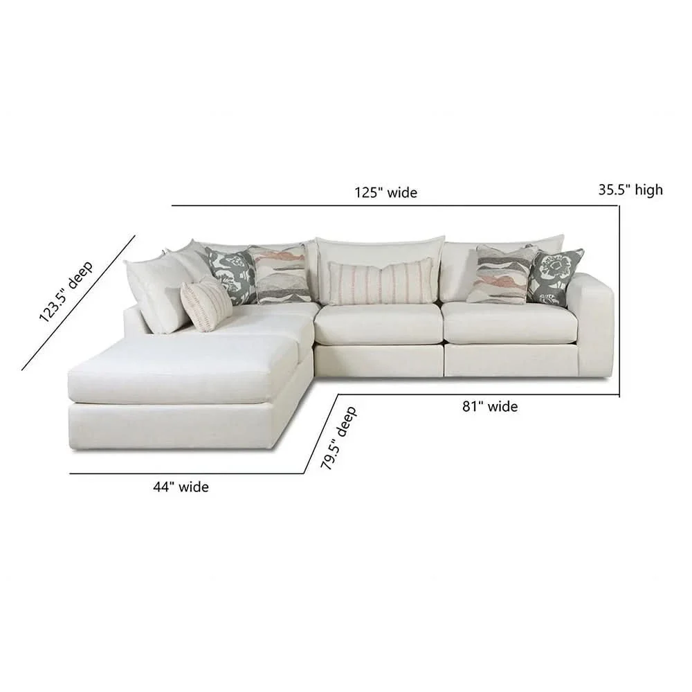 Missionary Salt Off White Transitional 5-Piece Fabric Sectional - Image 2
